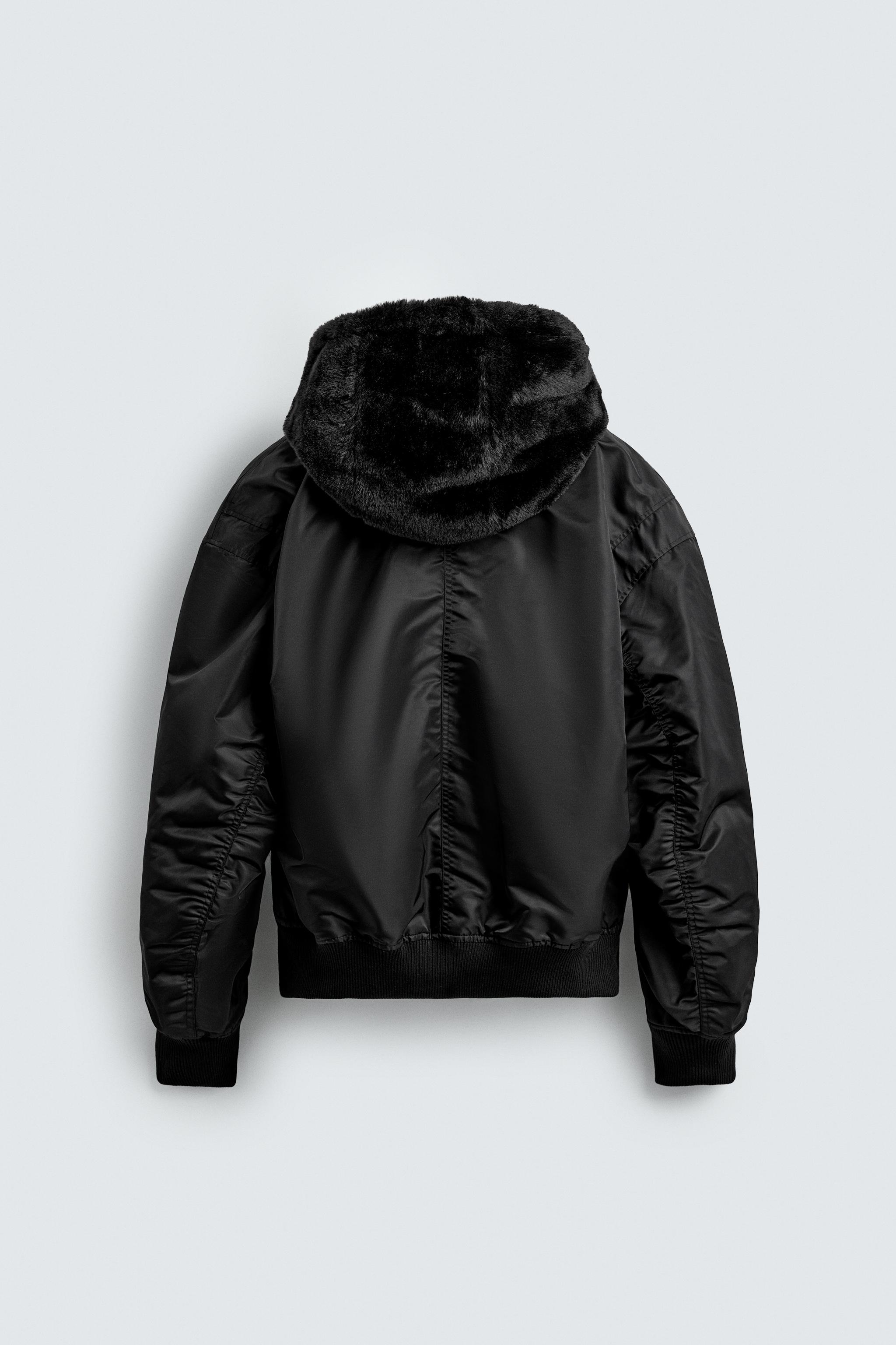 REVERSIBLE FAUX FUR BOMBER JACKET