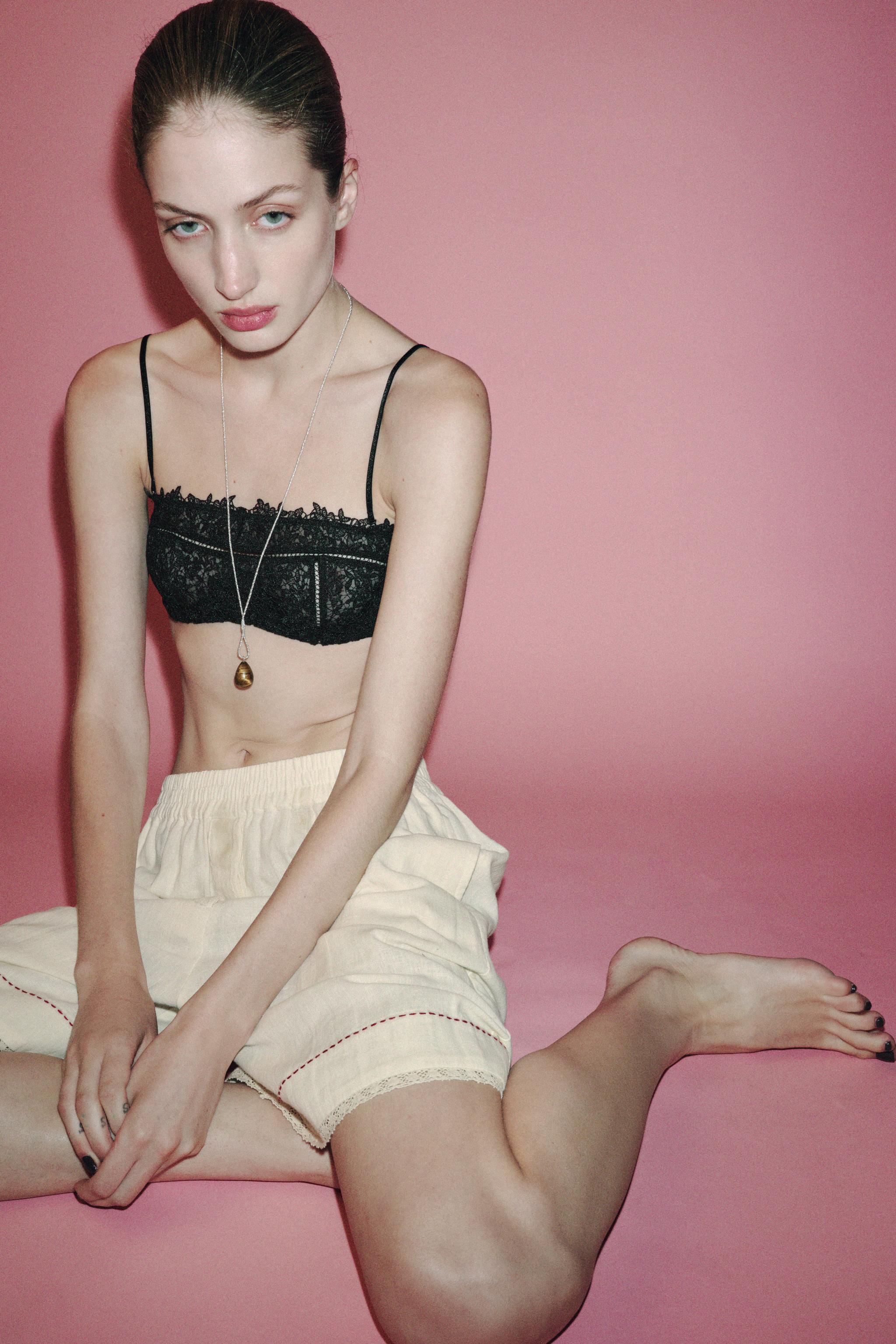 UNDERWIRE MESH LACE BRA