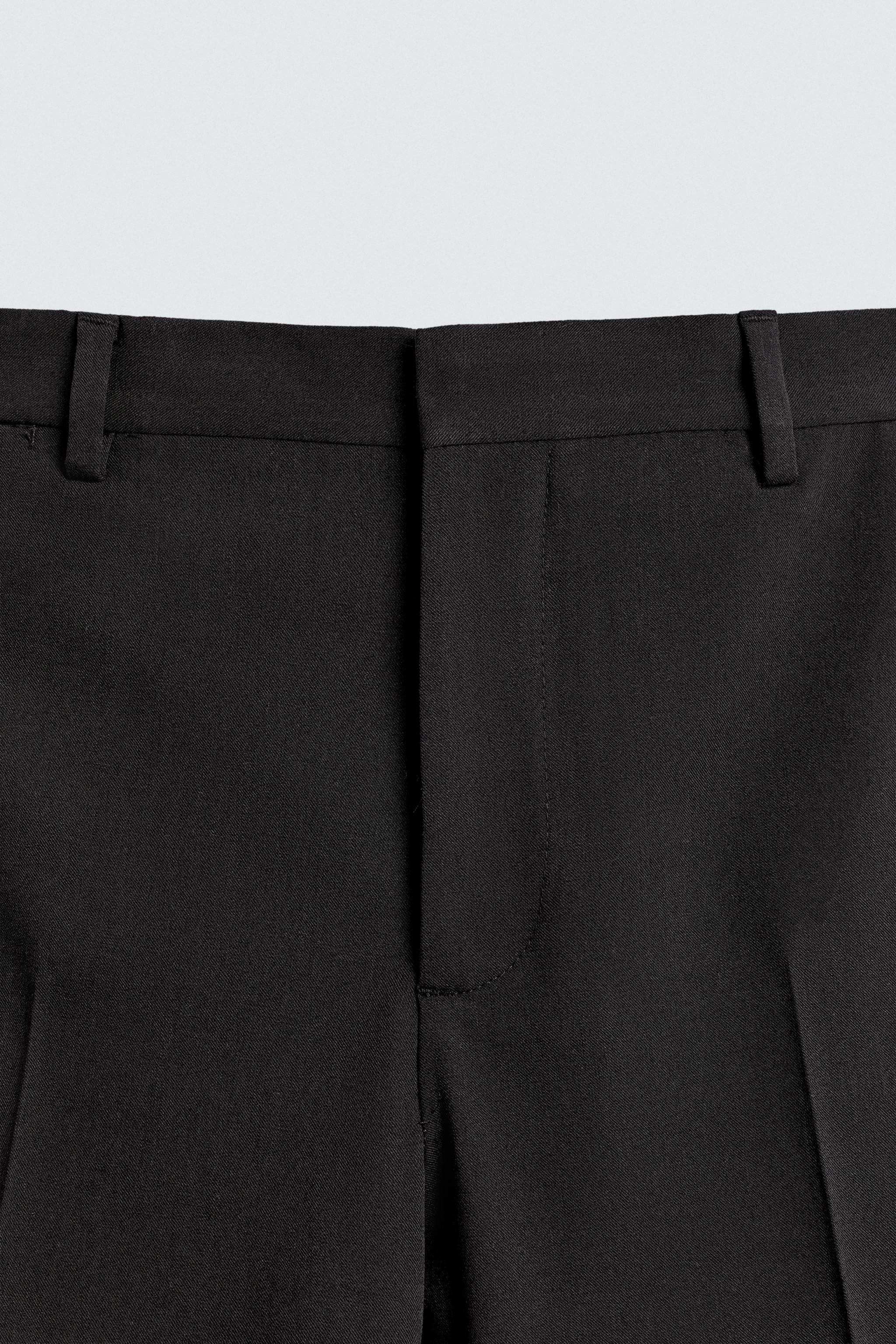 WOOL BLEND TUXEDO SUIT PANTS