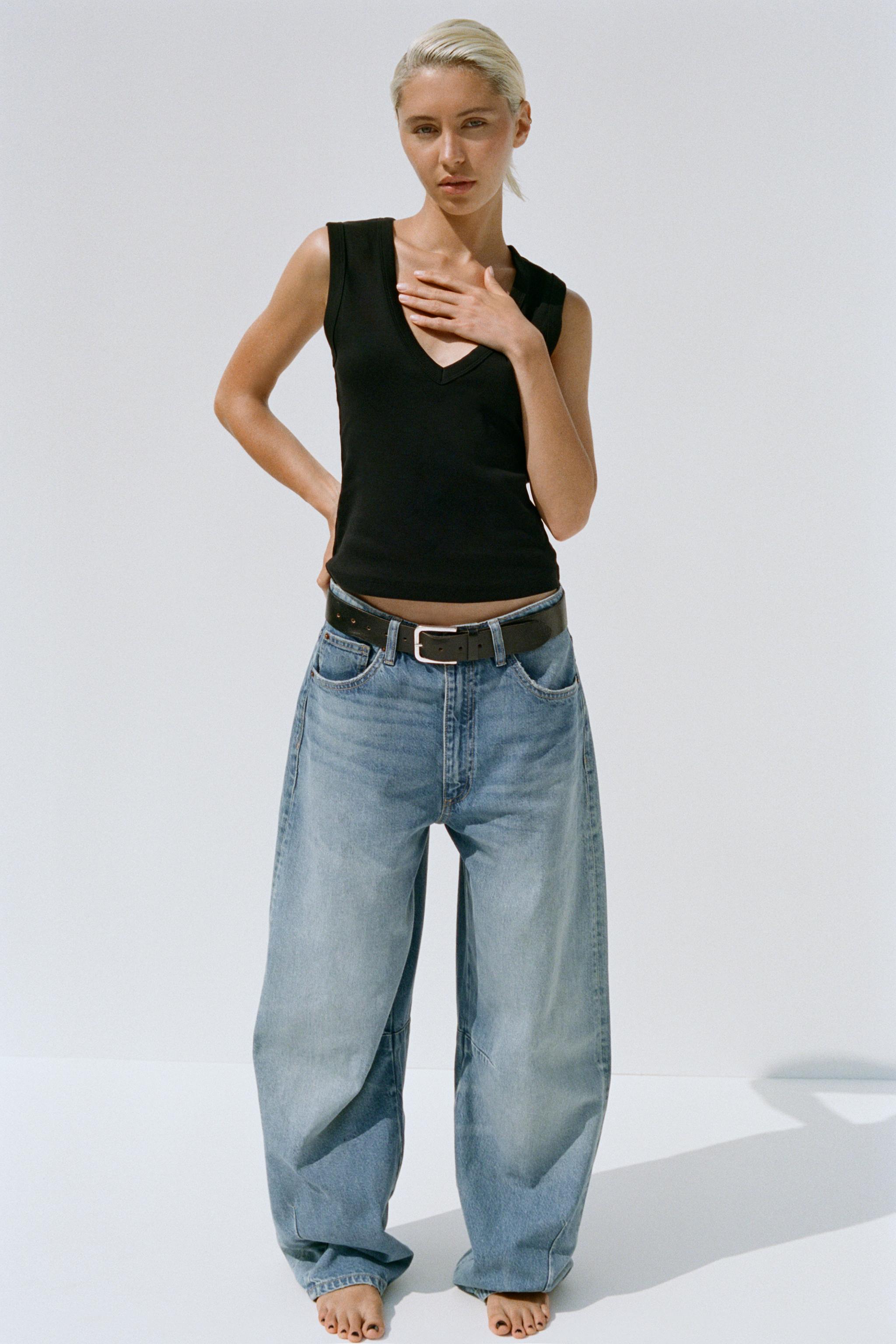 TRF MID-RISE BAGGY BALLOON JEANS