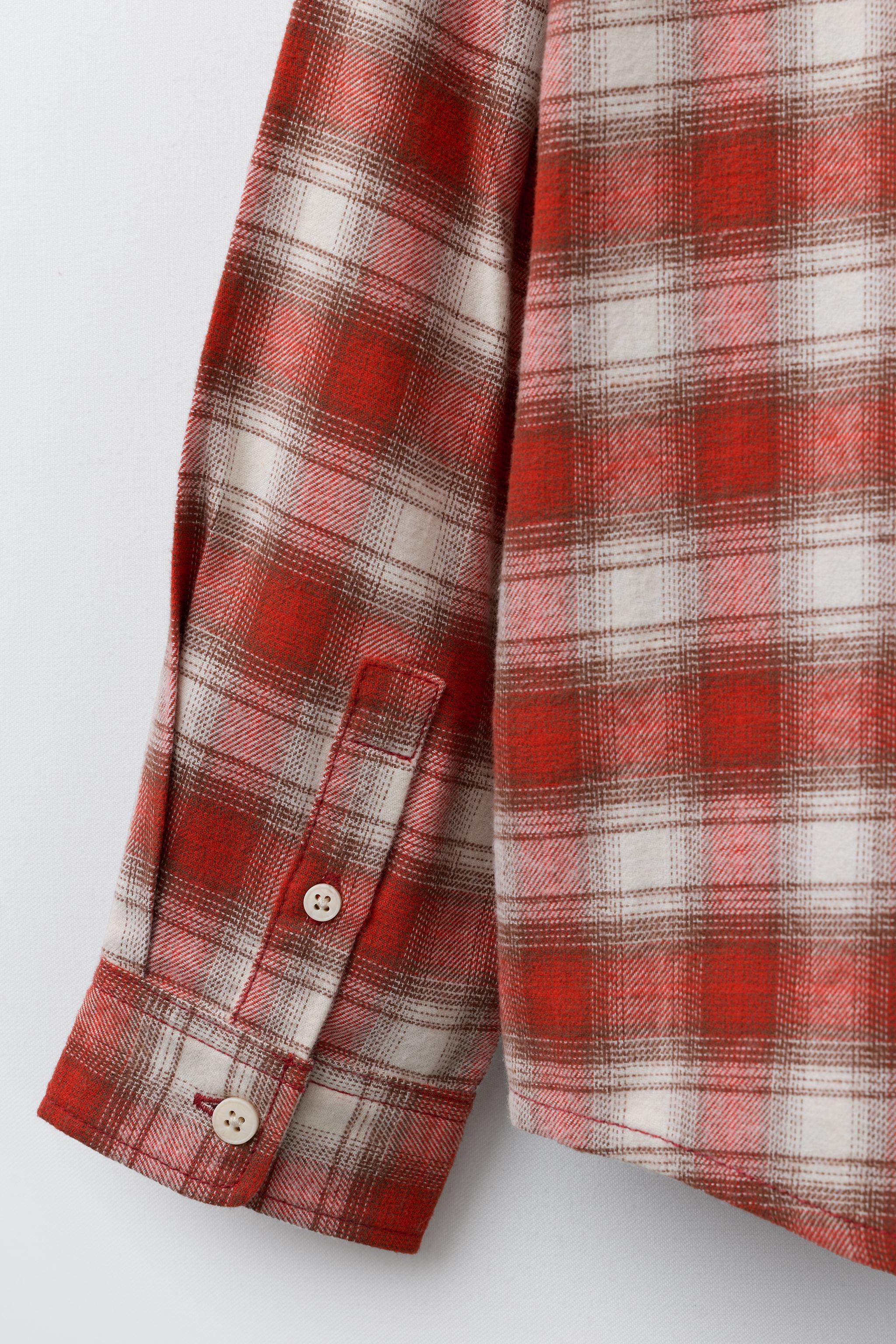 PLAID SHIRT WITH EMBROIDERED TEXT