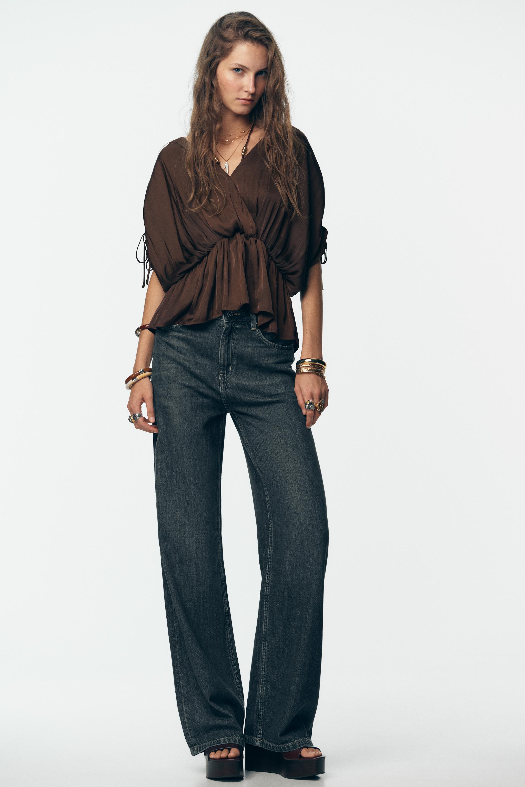 RUCHED SATIN EFFECT BLOUSE