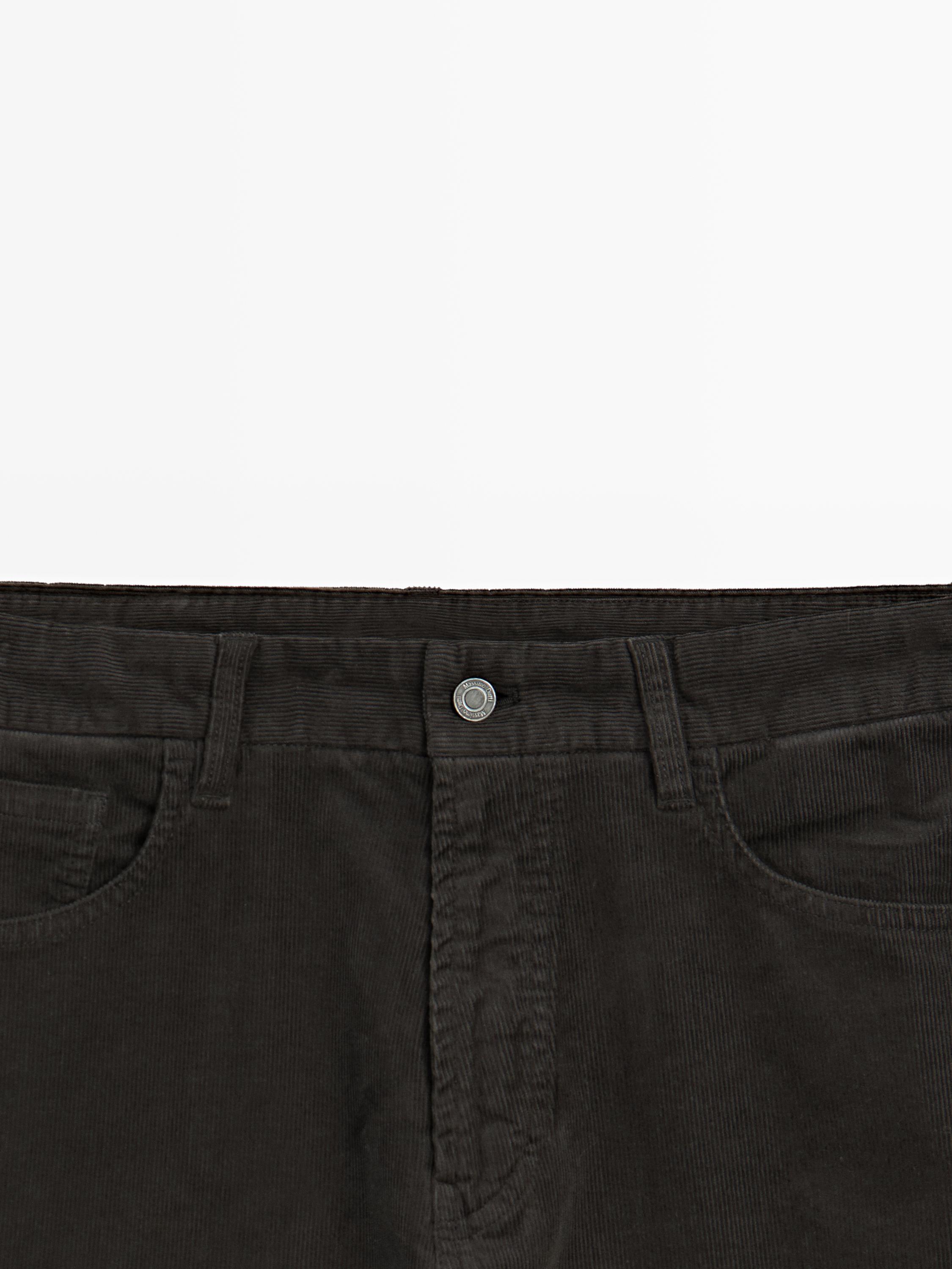 Slim fit corduroy denim trousers