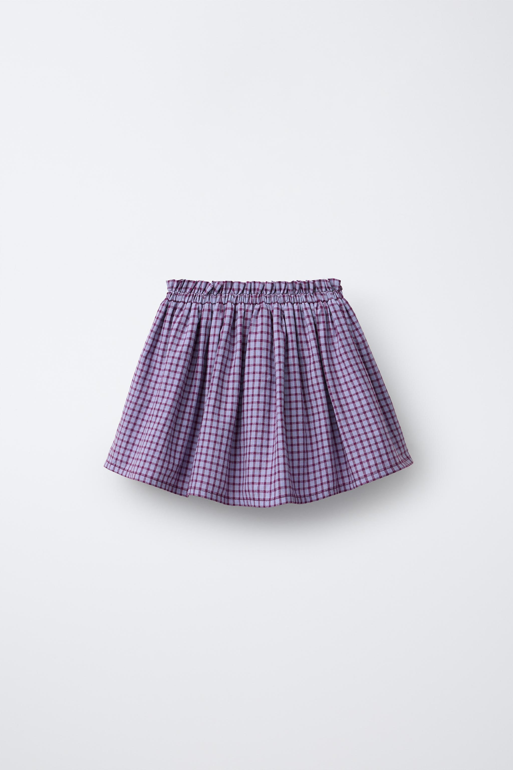 PLAID RUFFLE SKIRT