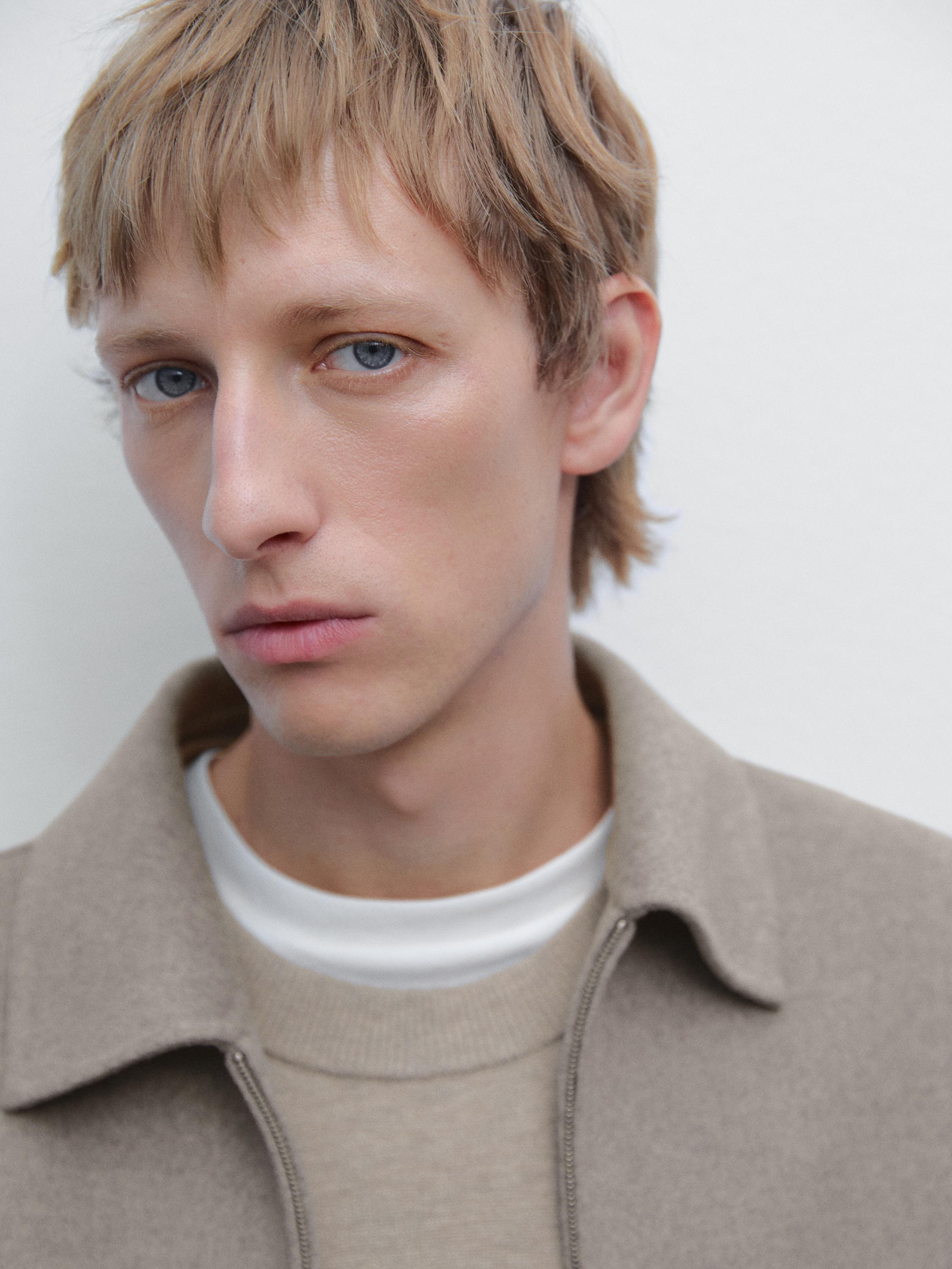 Double zip wool jacket