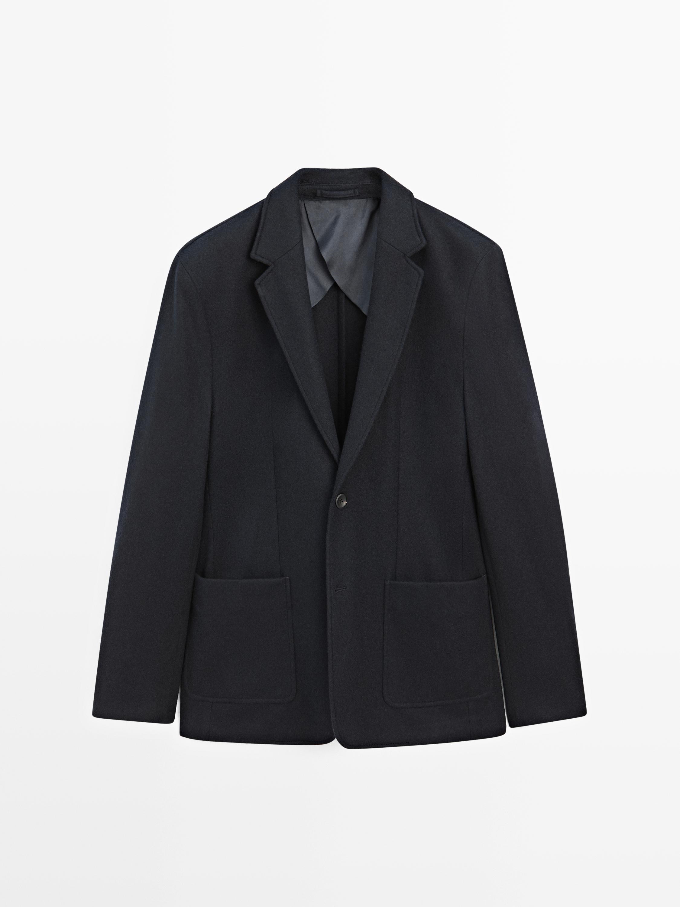 Wool blend suit blazer