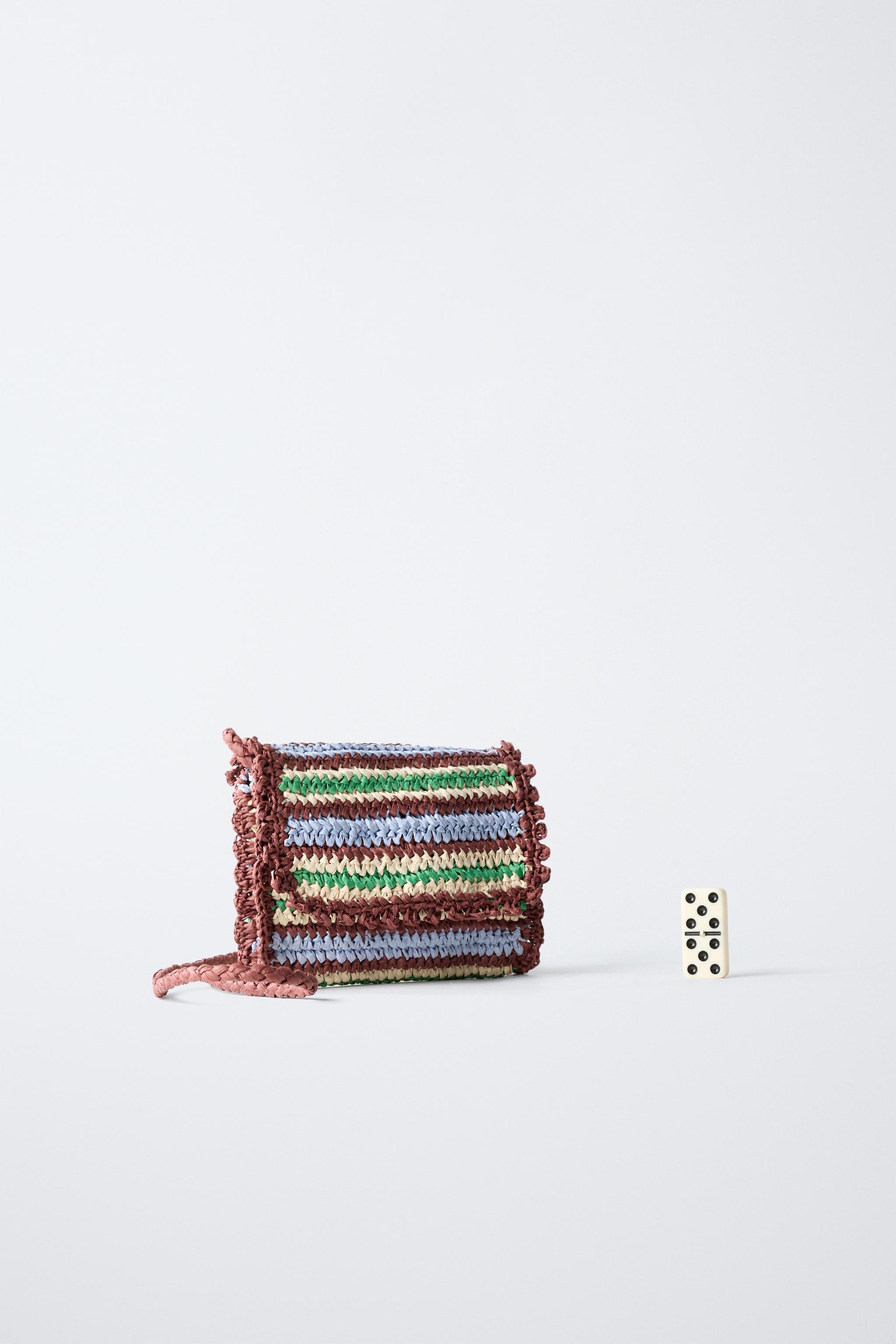 RAFFIA EFFECT CROSSBODY BAG