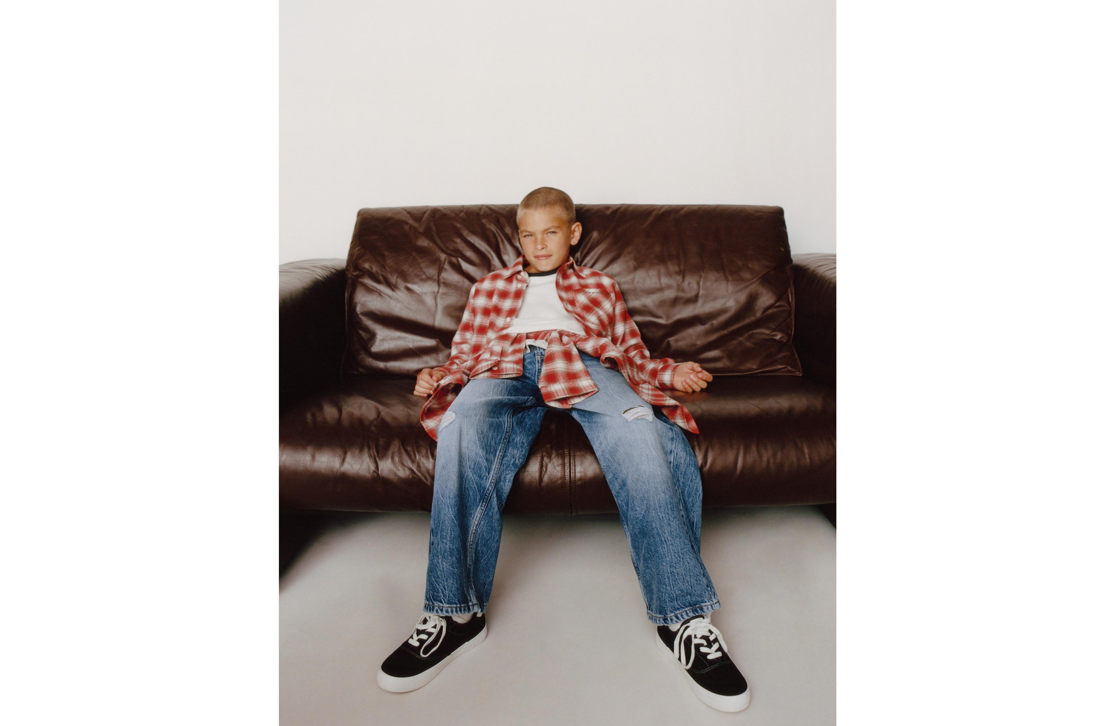 PLAID SHIRT WITH EMBROIDERED TEXT