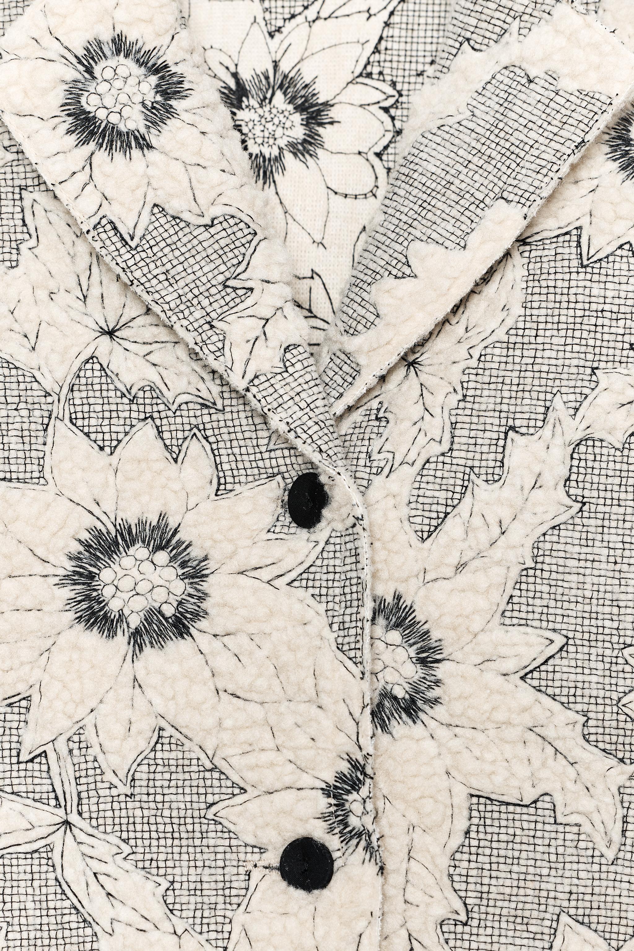 TEXTURED KNIT FLORAL BLAZER