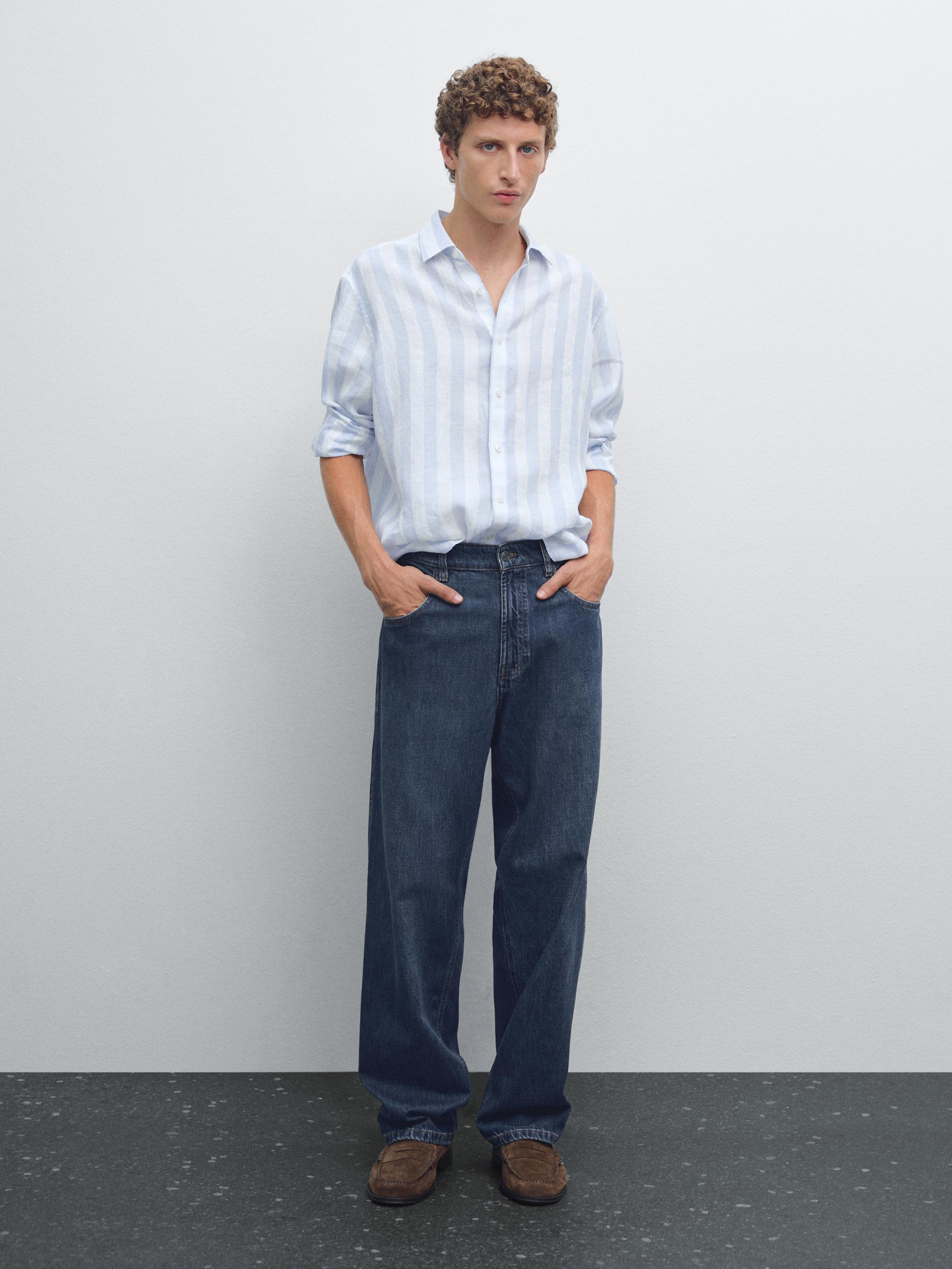 Regular fit wide stripe shirt