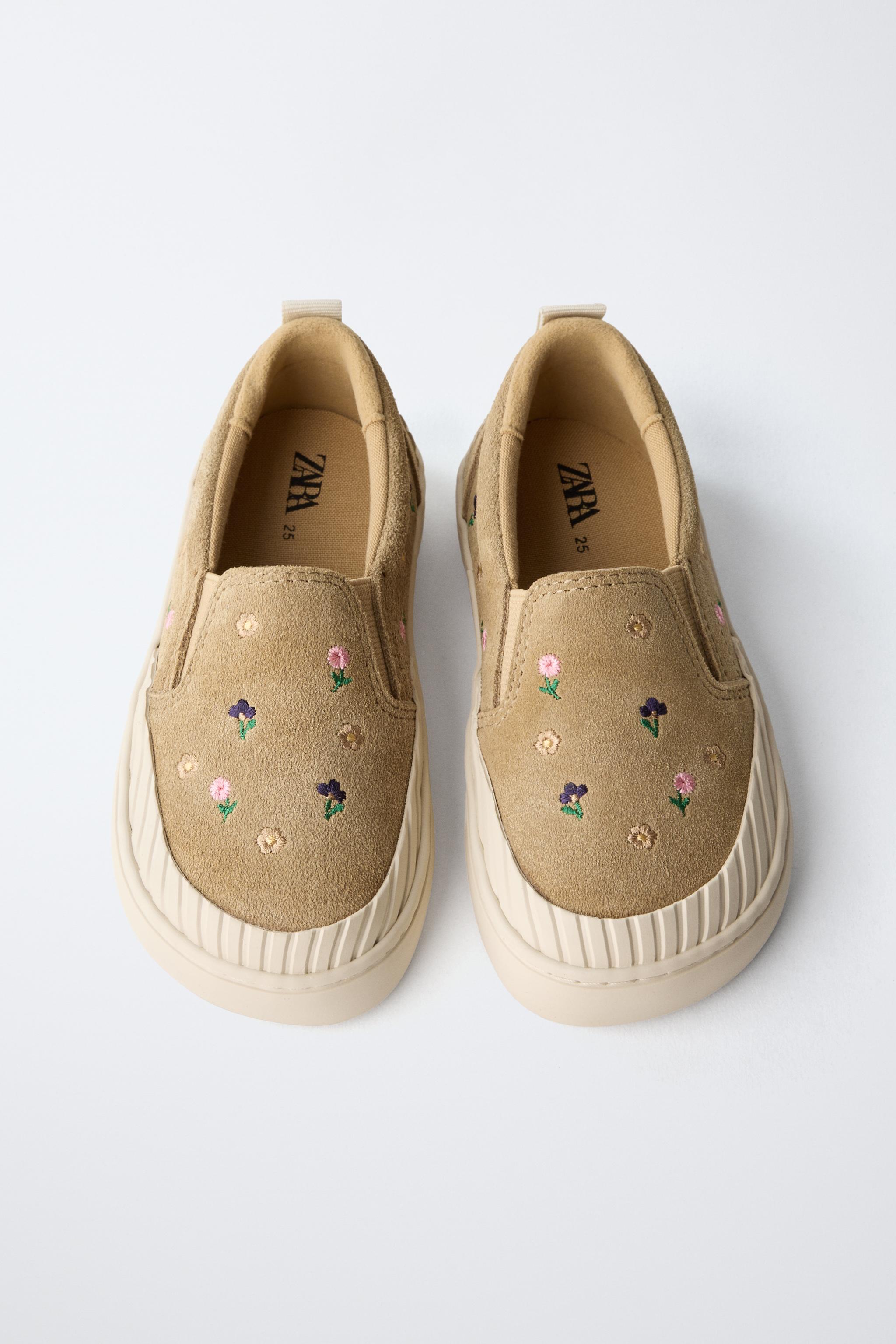 LEATHER FLORAL SNEAKERS