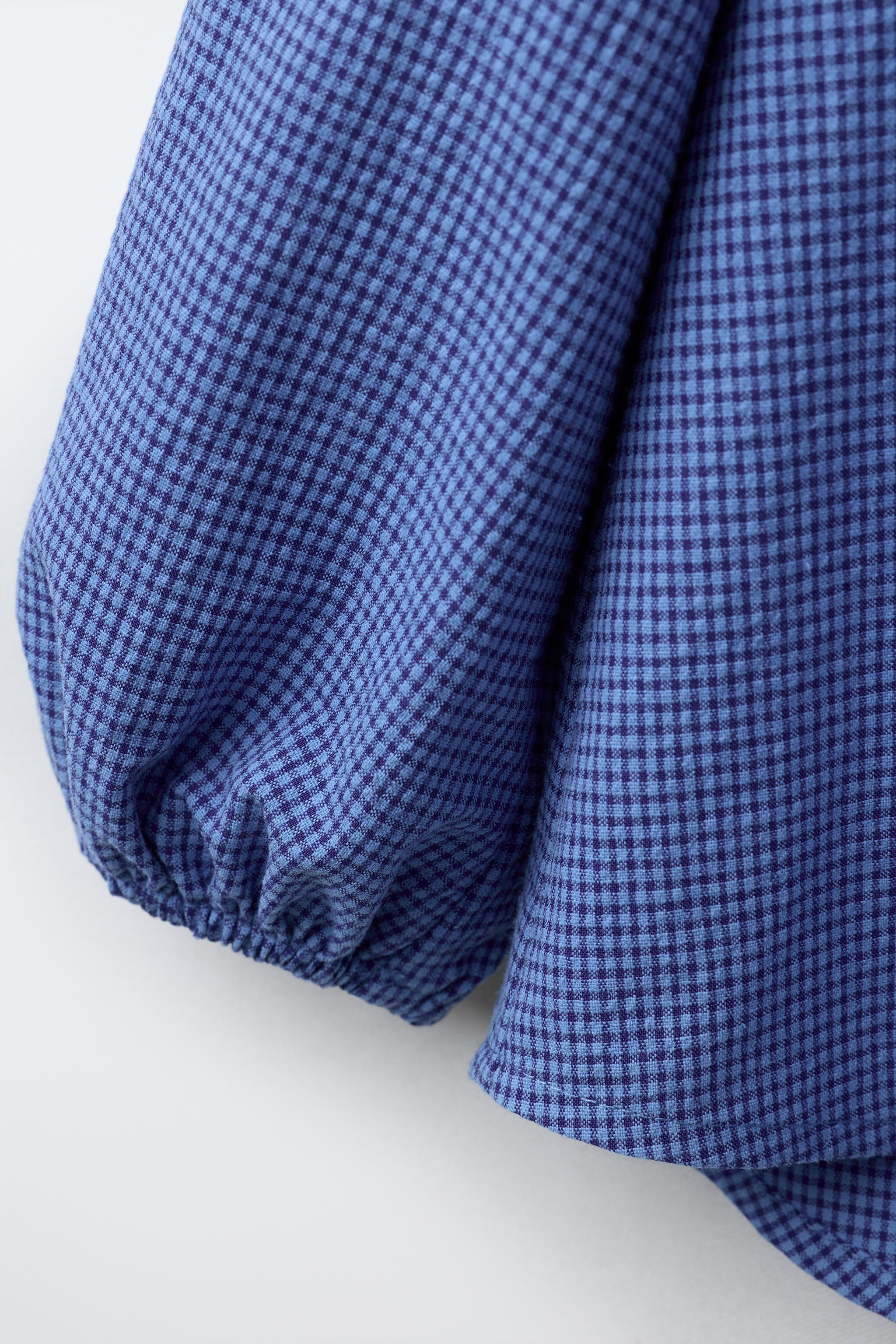 GINGHAM CHECK DOUBLE COLLAR SHIRT