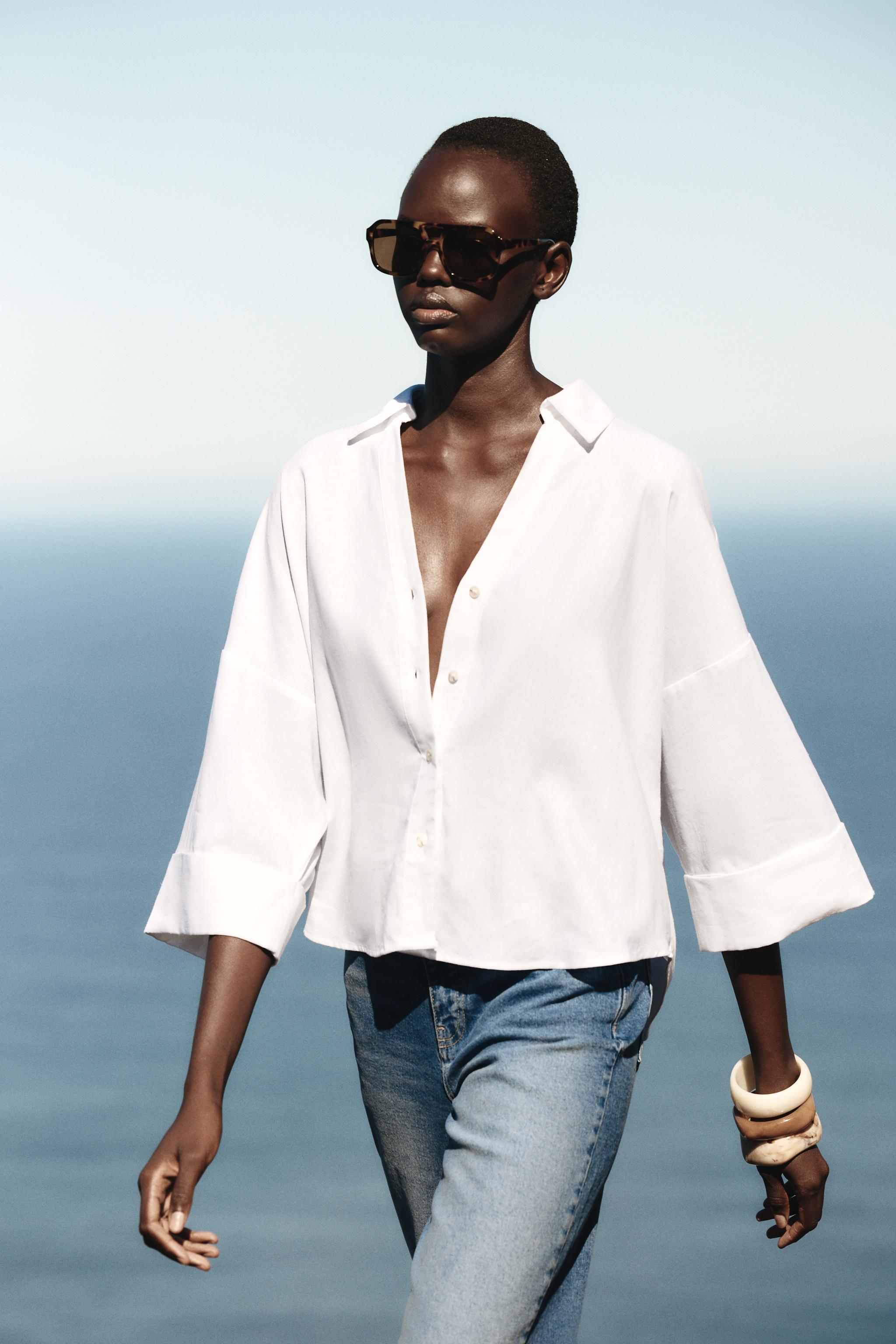 WIDE SLEEVE LINEN SHIRT