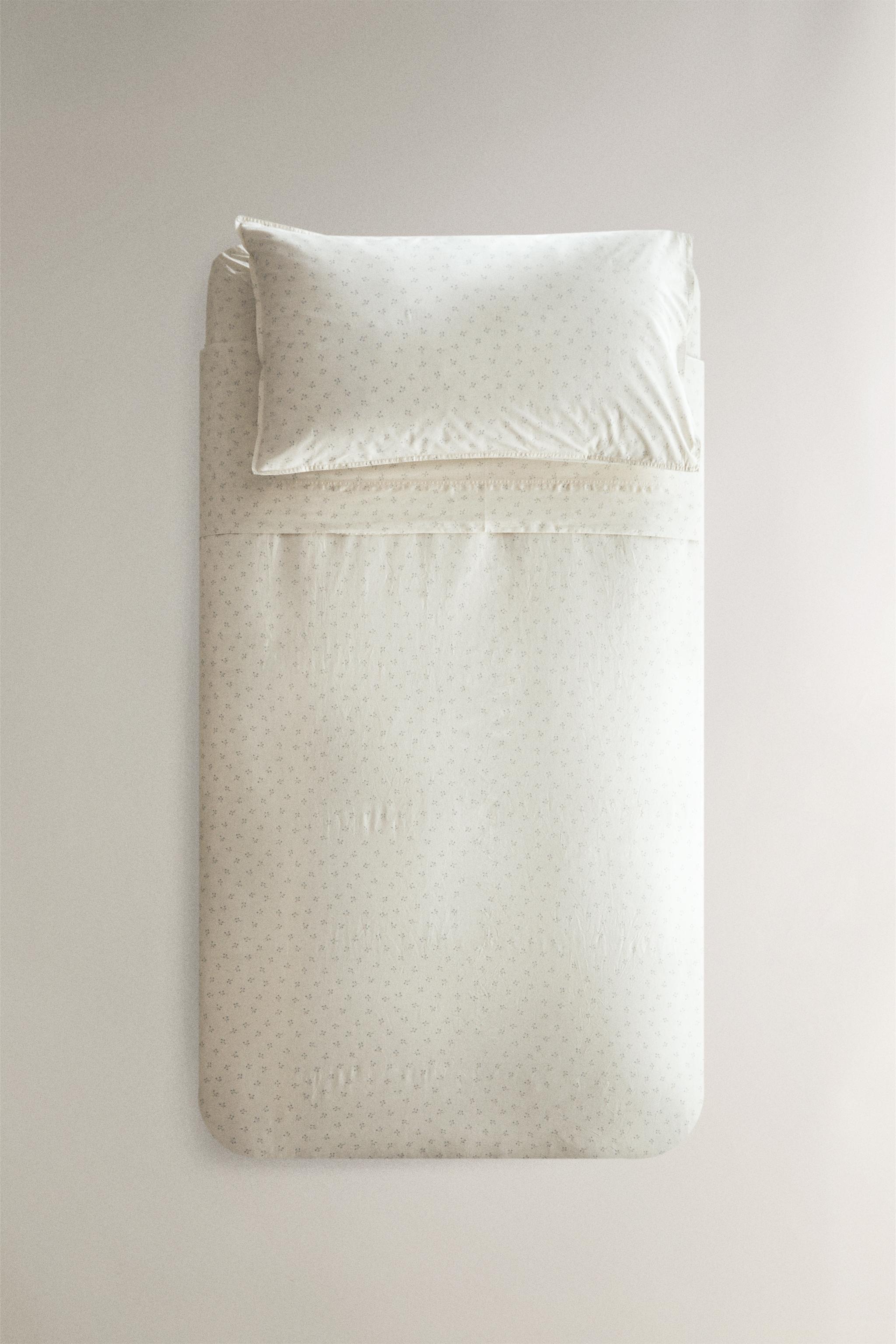 CHILDREN'S COTTON DUVET COVER WITH MINI FLOWER DESIGN