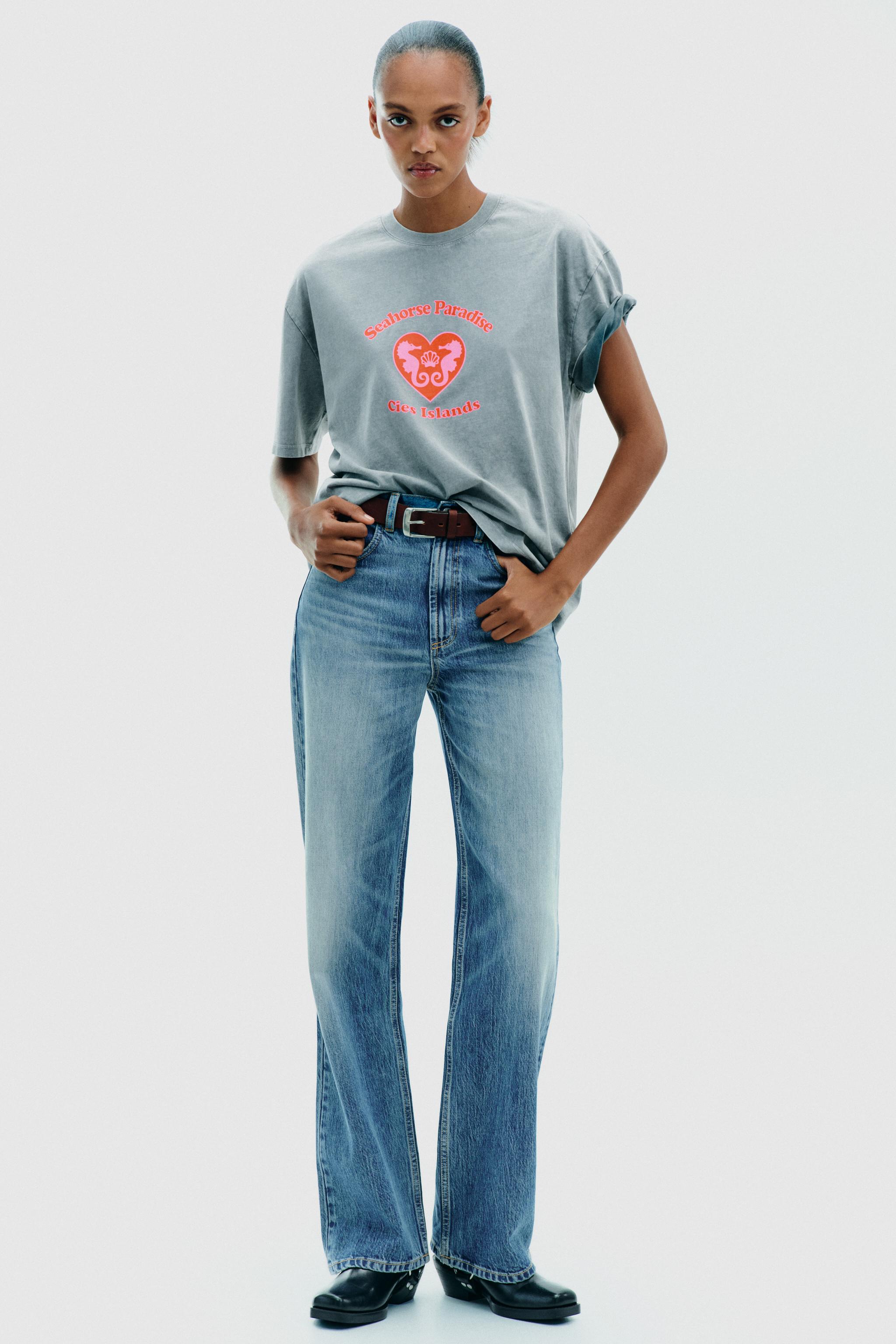 WASHED EFFECT PRINTED T-SHIRT