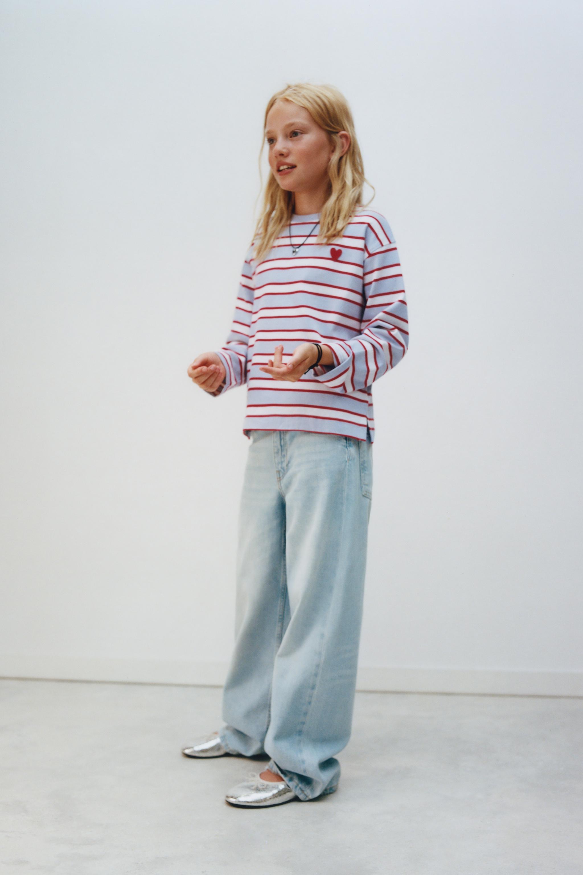 STRIPED HEART PATCH T-SHIRT