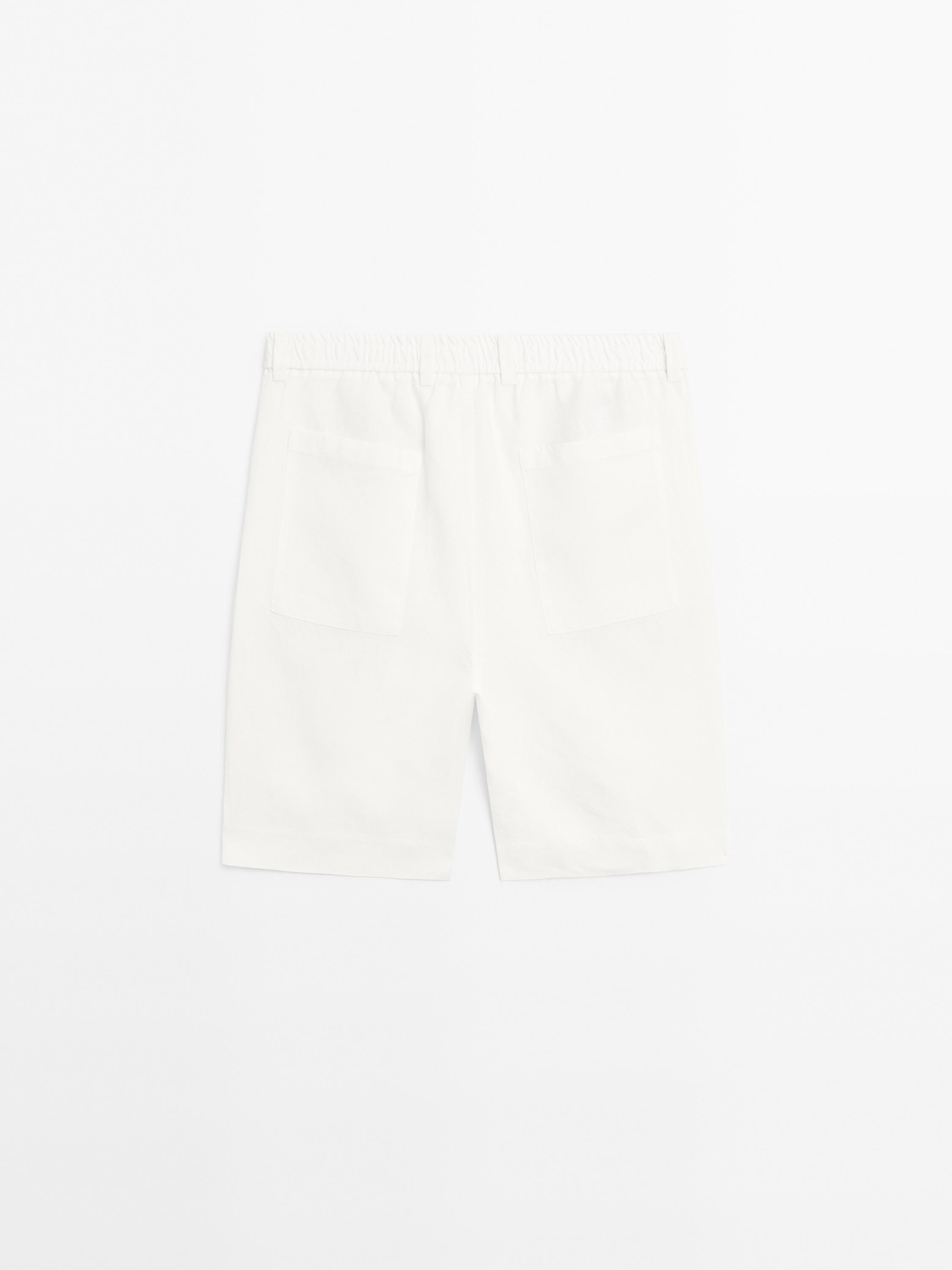Lightweight 100% linen Bermuda shorts