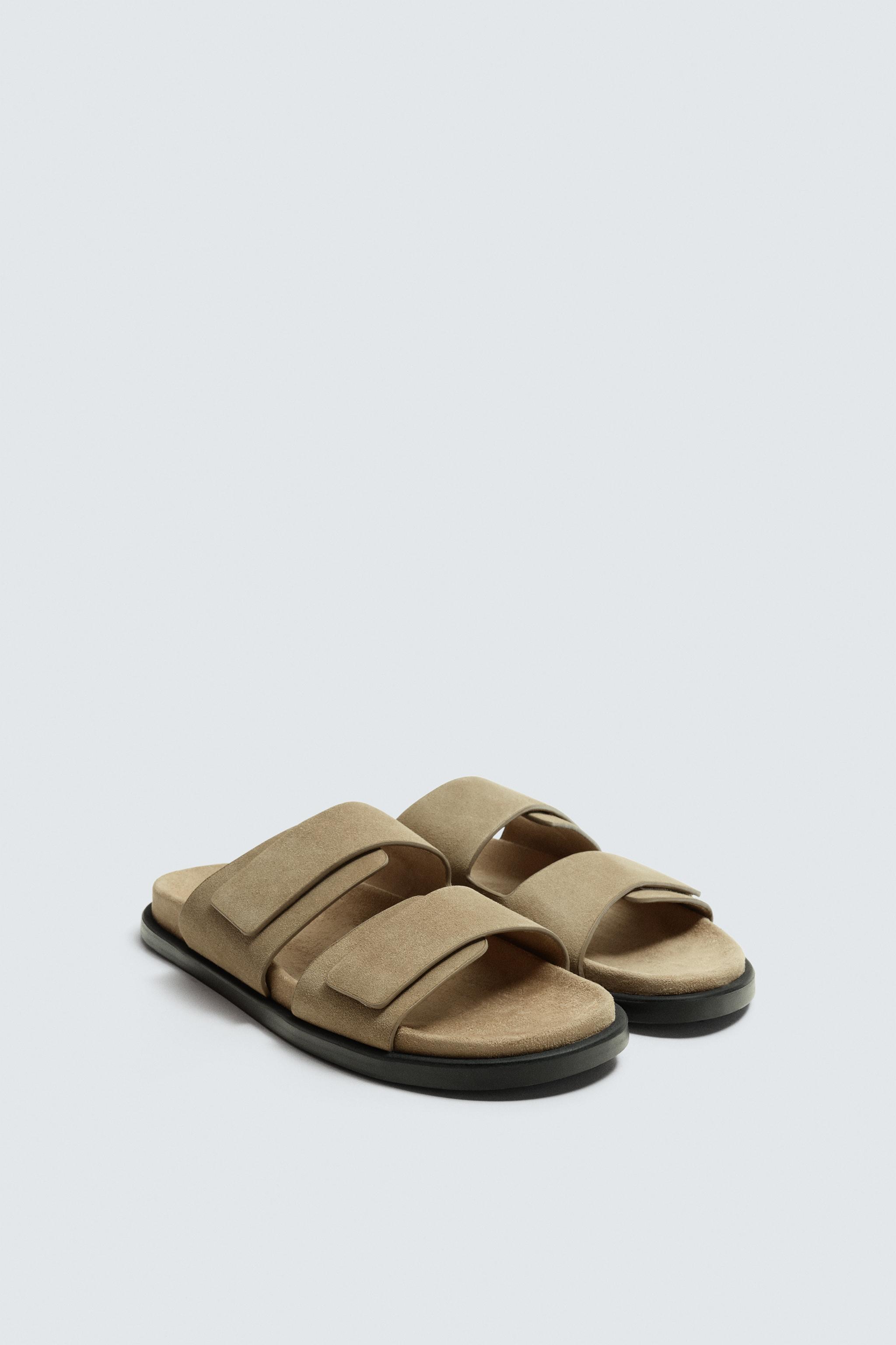 DOUBLE STRAP LEATHER SANDALS