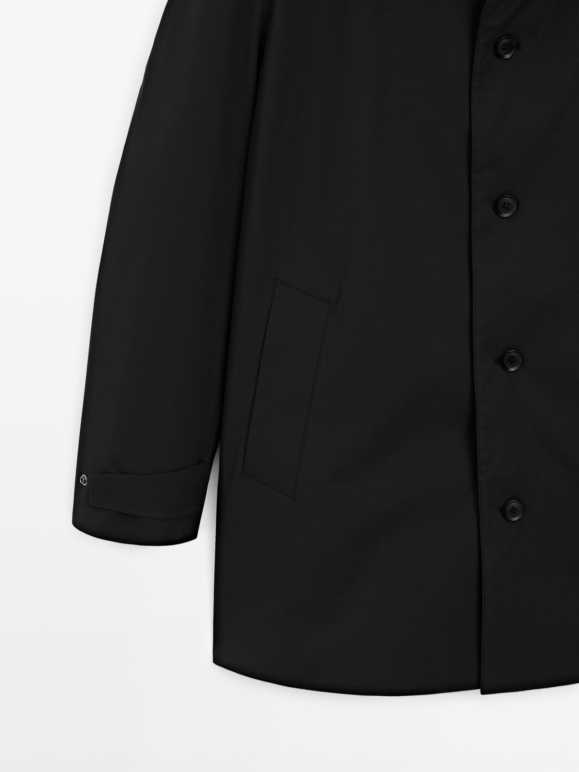 Water-repellent fabric trench coat