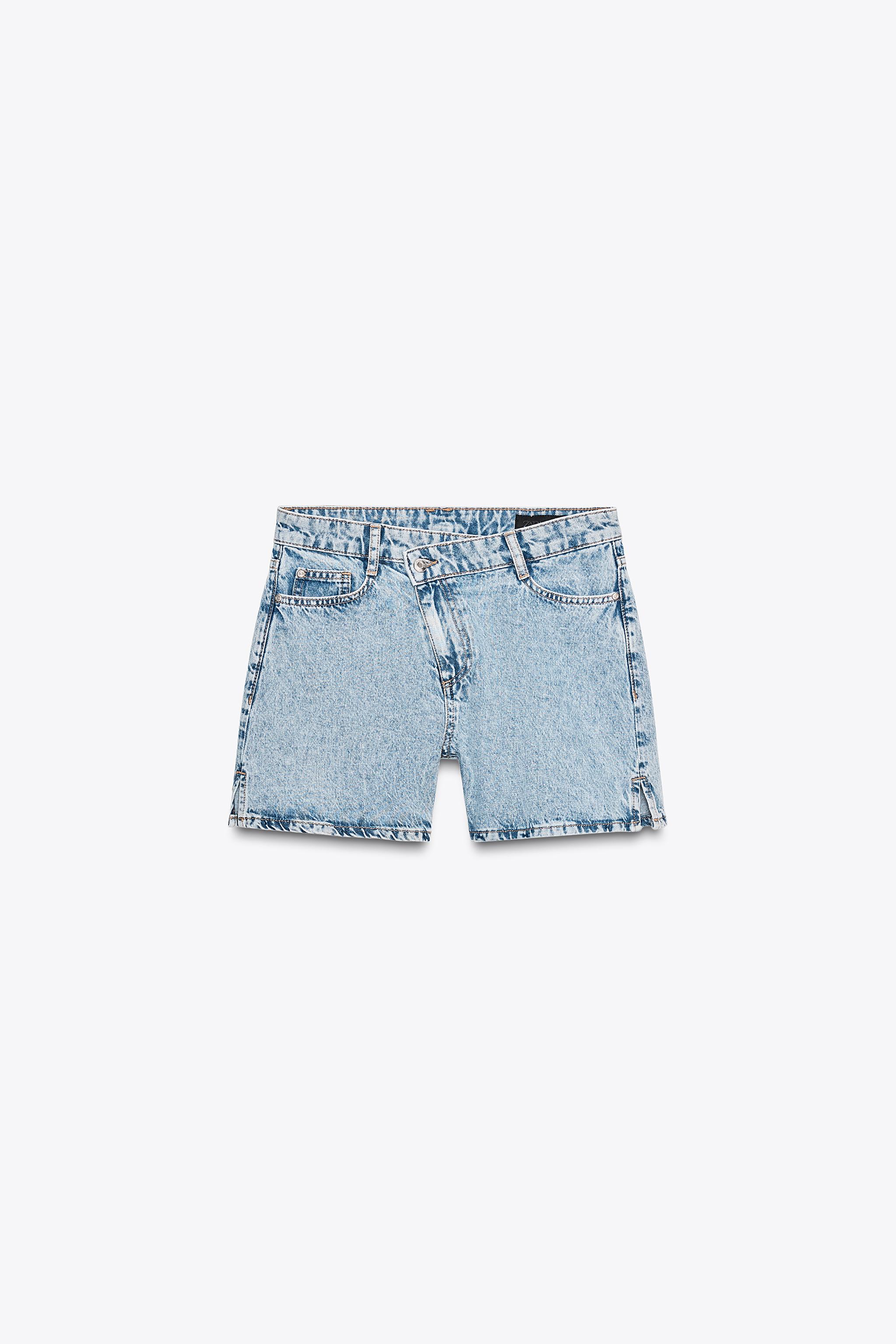 Z1975 HIGH-WAISTED CROSSOVER WAIST DENIM SHORTS