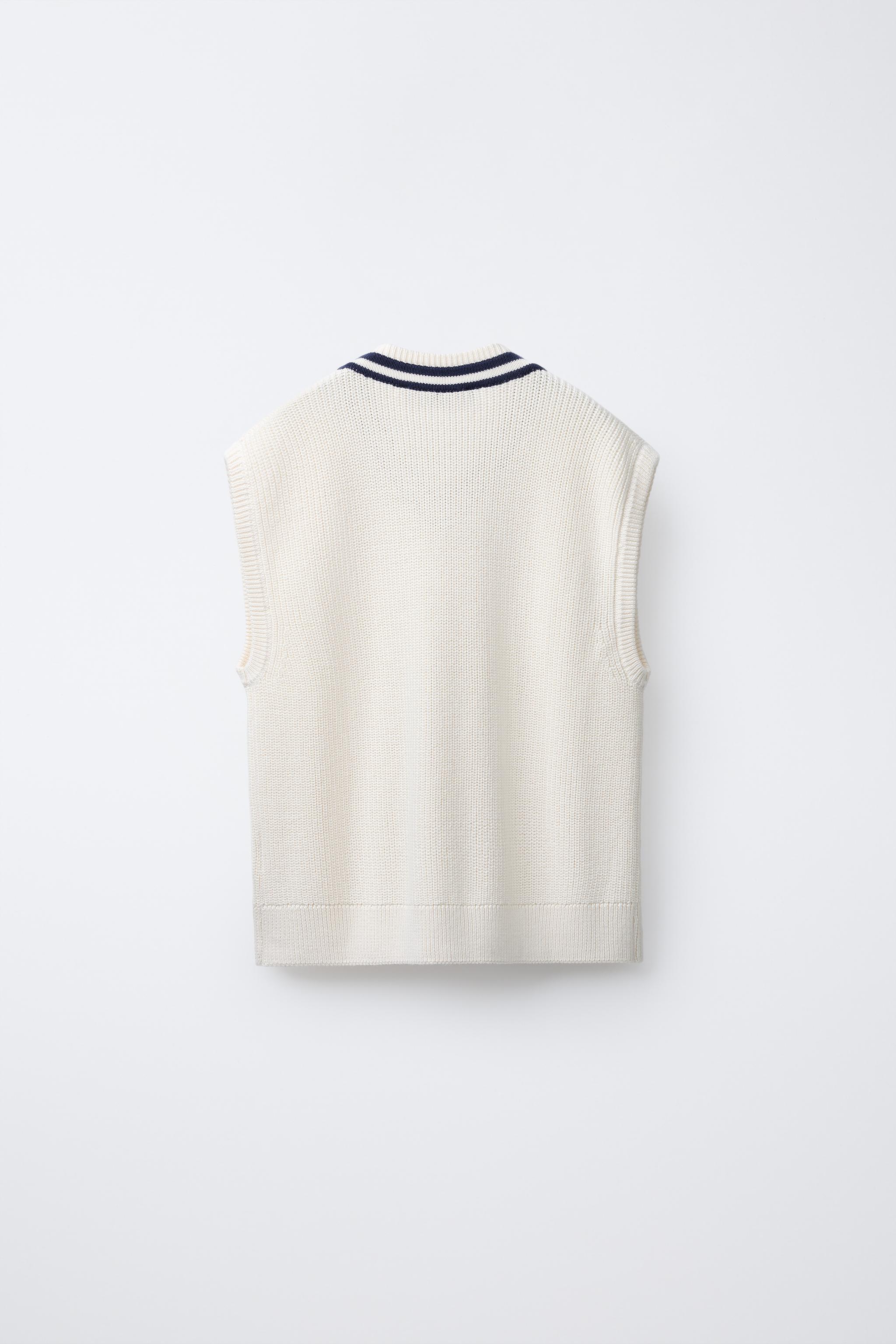 VARSITY CONTRAST KNIT VEST
