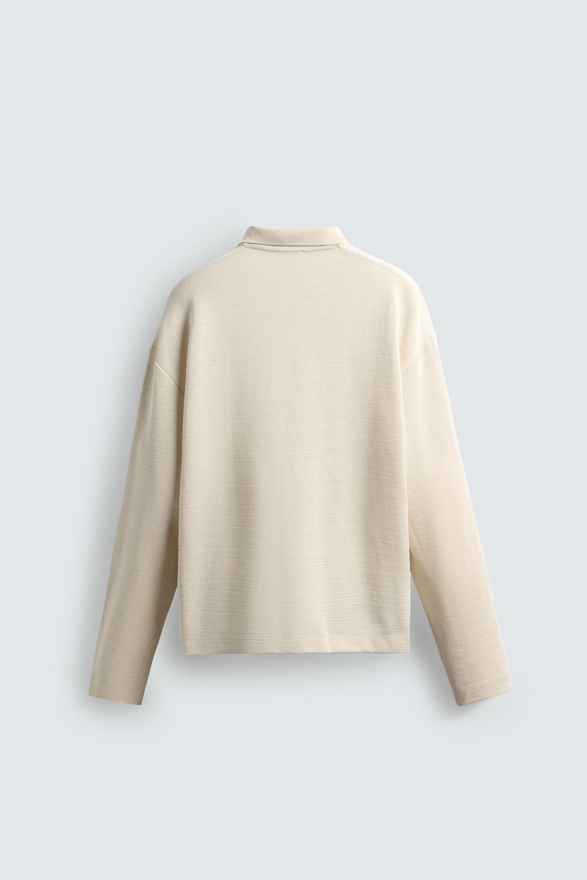 TEXTURED DRAWSTRING POLO SHIRT