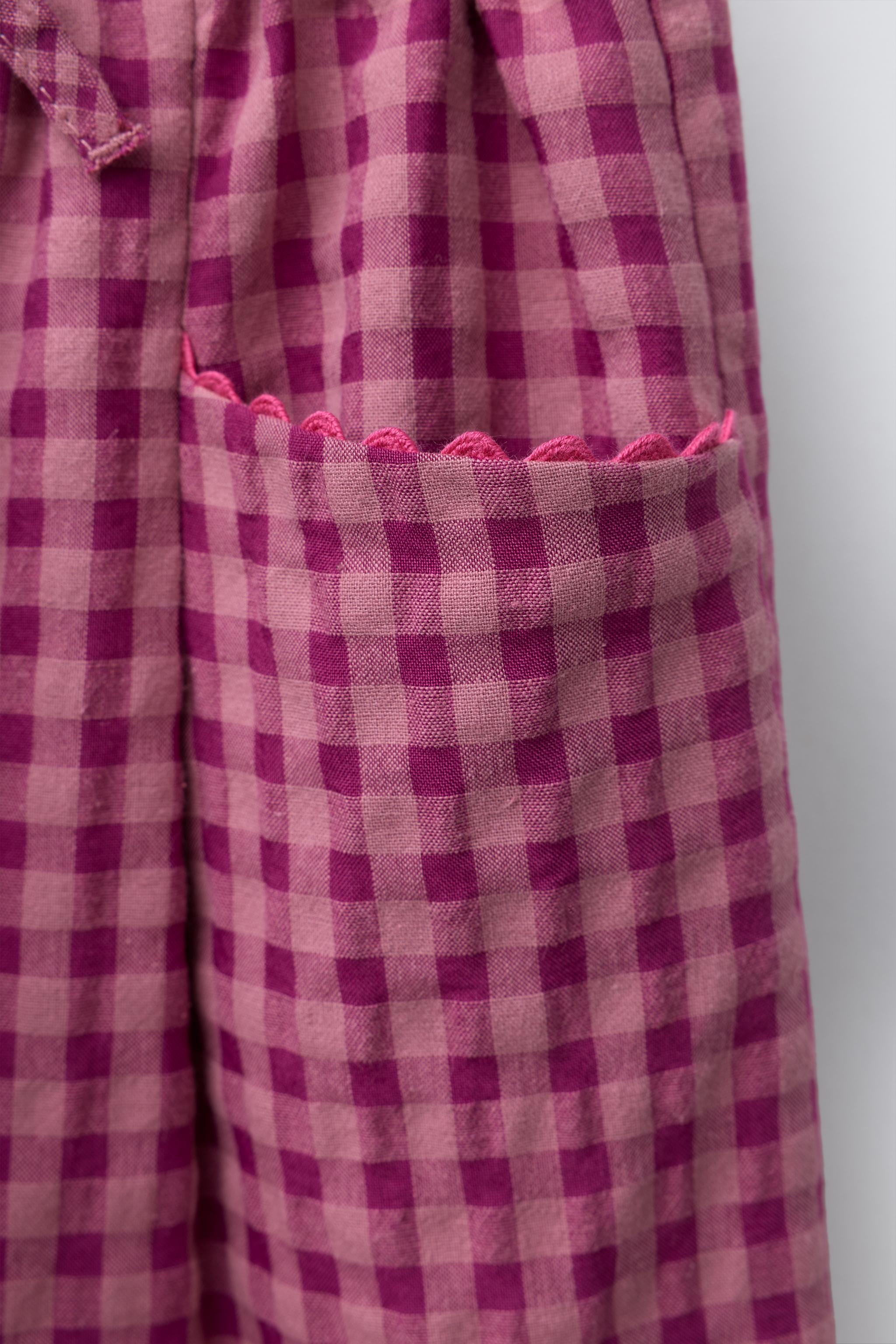 VICHY CHECK STRAIGHT-LEG PANTS