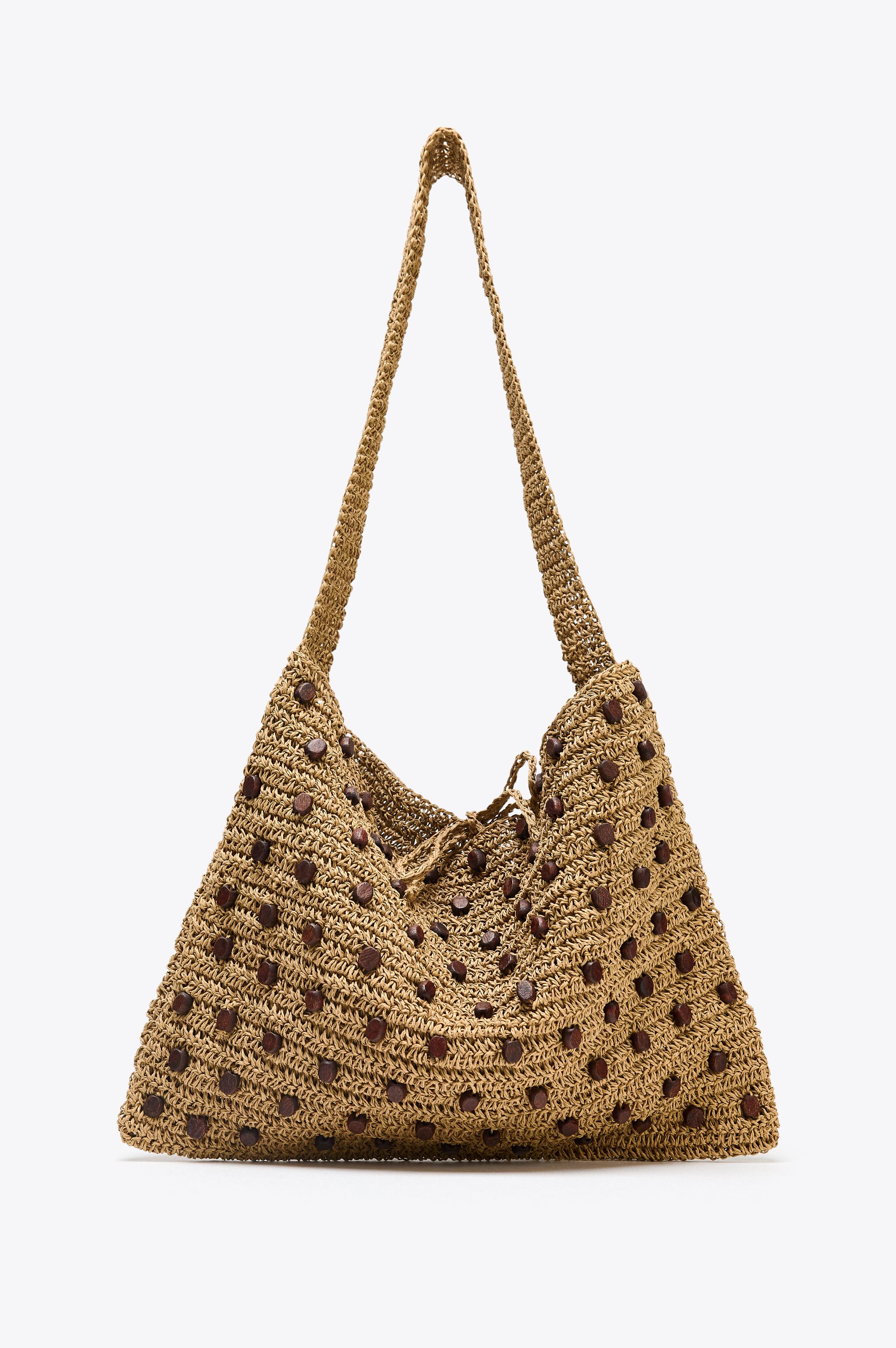 BEADED WOVEN SHOPPER