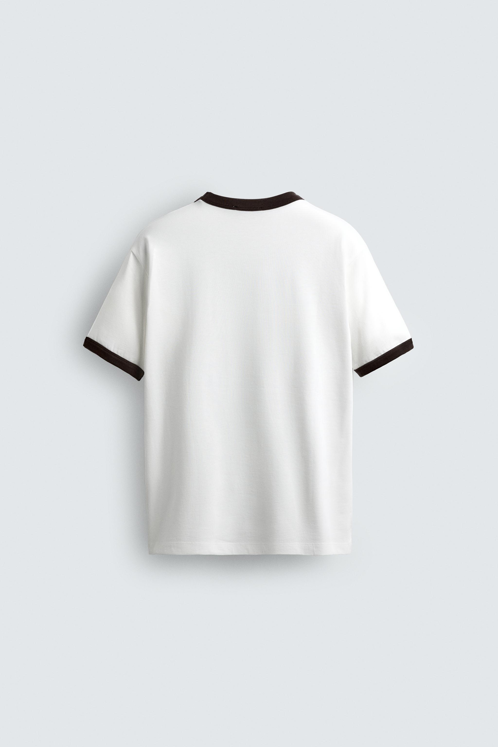 CONTRAST TEXT RIB T-SHIRT