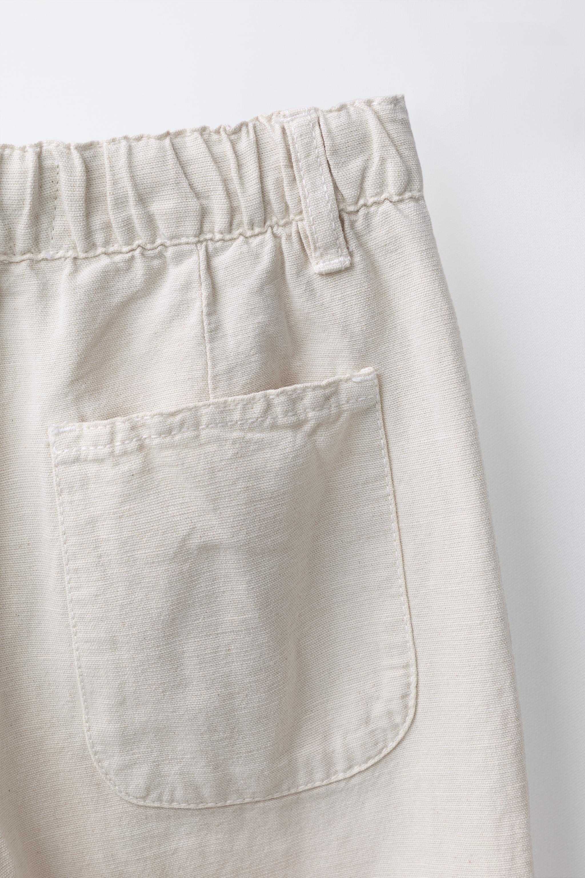 STRAIGHT-LEG COTTON-LINEN PANTS