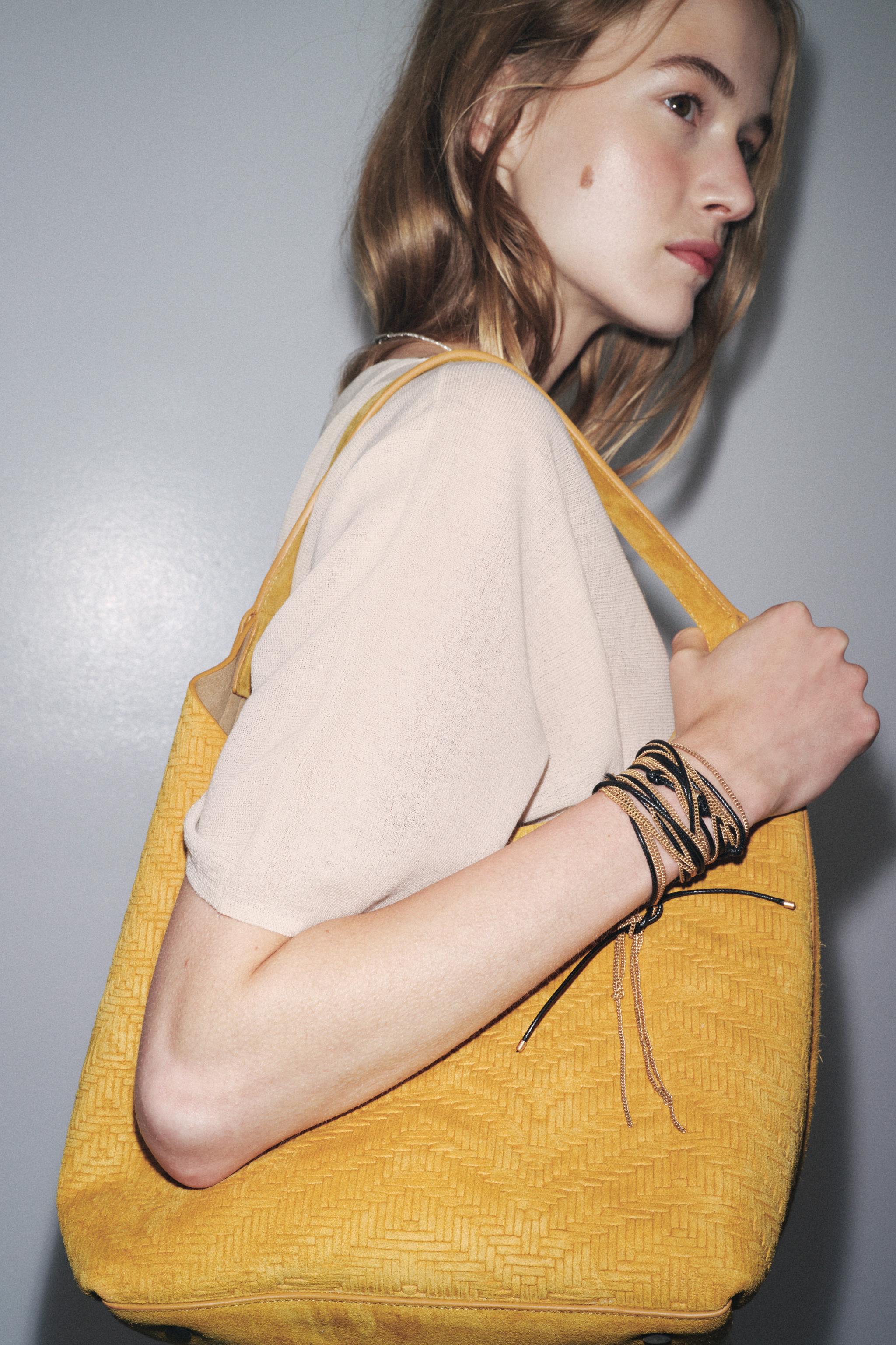 SPLIT LEATHER BRAIDED BAG