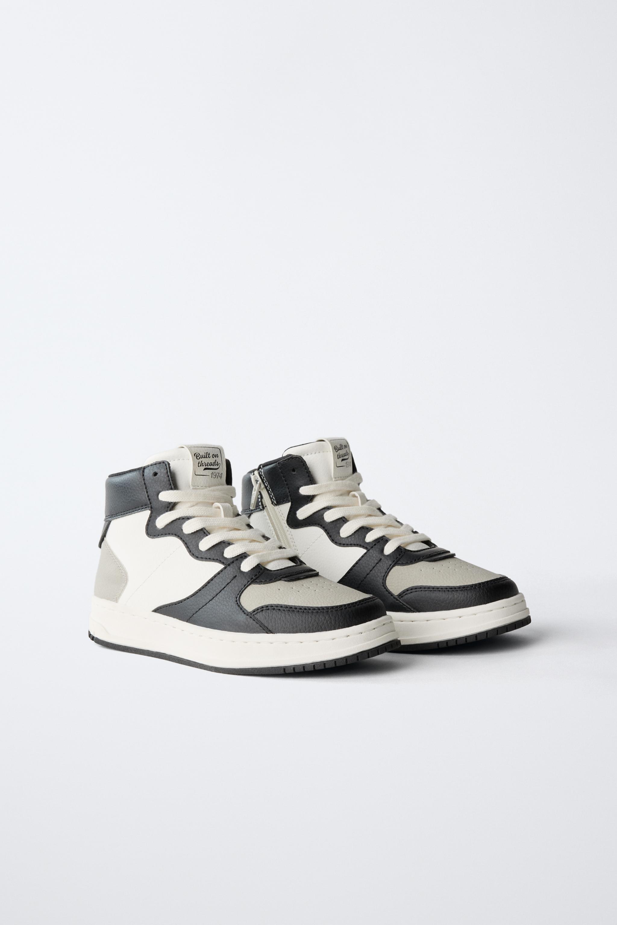 CONTRAST HIGH-TOP SNEAKERS