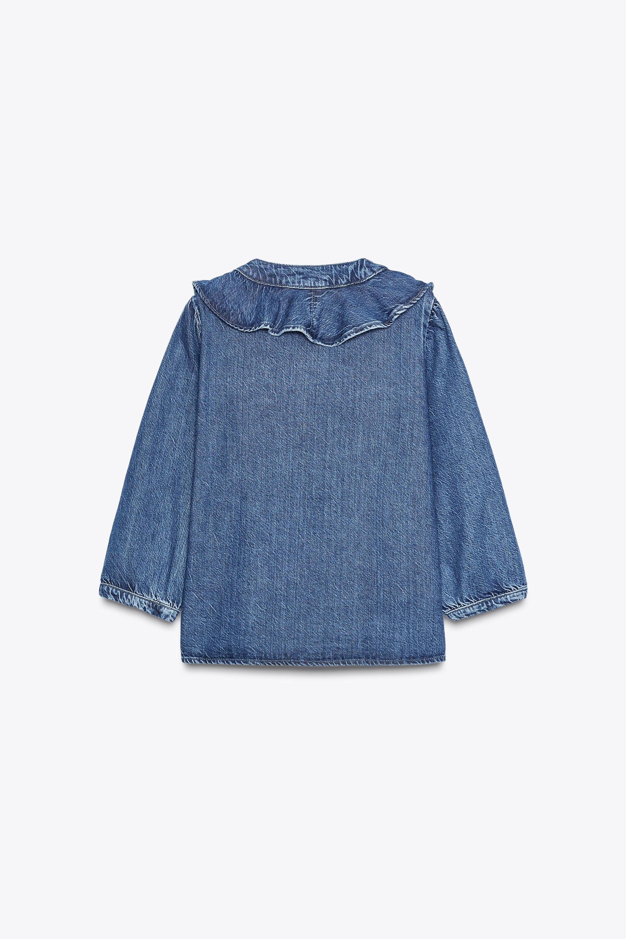Z1975 DENIM RUFFLE SHIRT