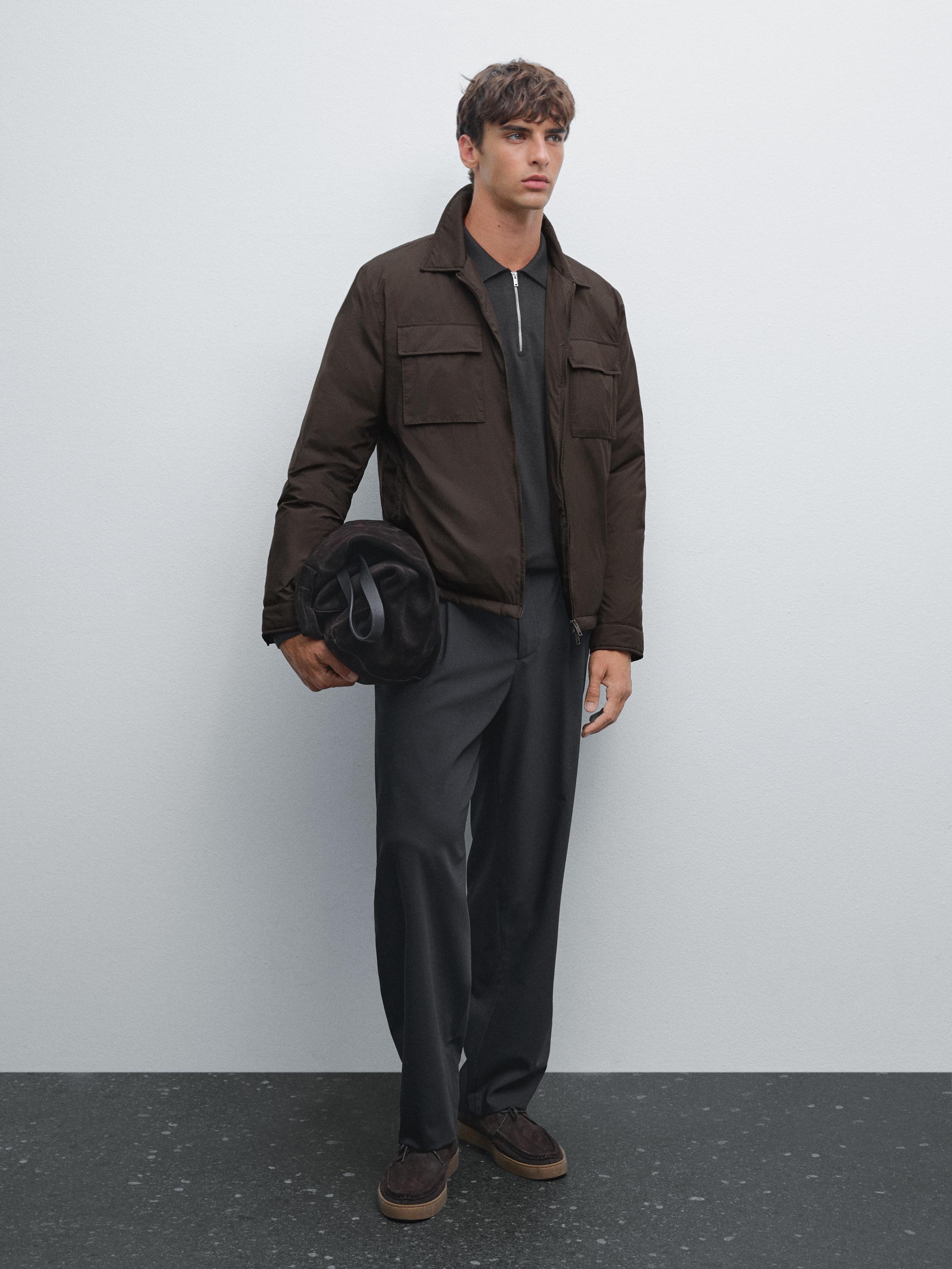 Water-repellent ultra lightweight down blend jacket