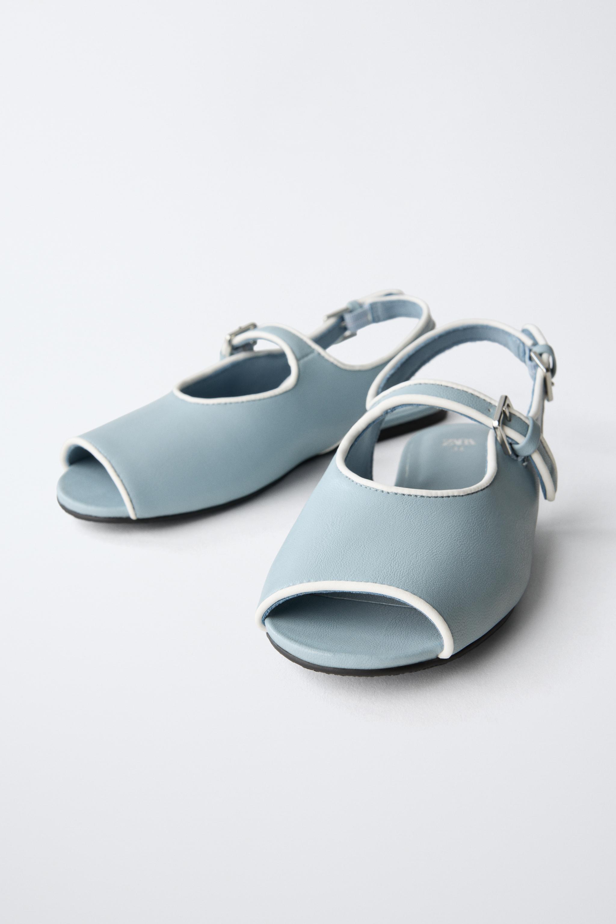 SLINGBACK BALLET FLATS WITH PIPING
