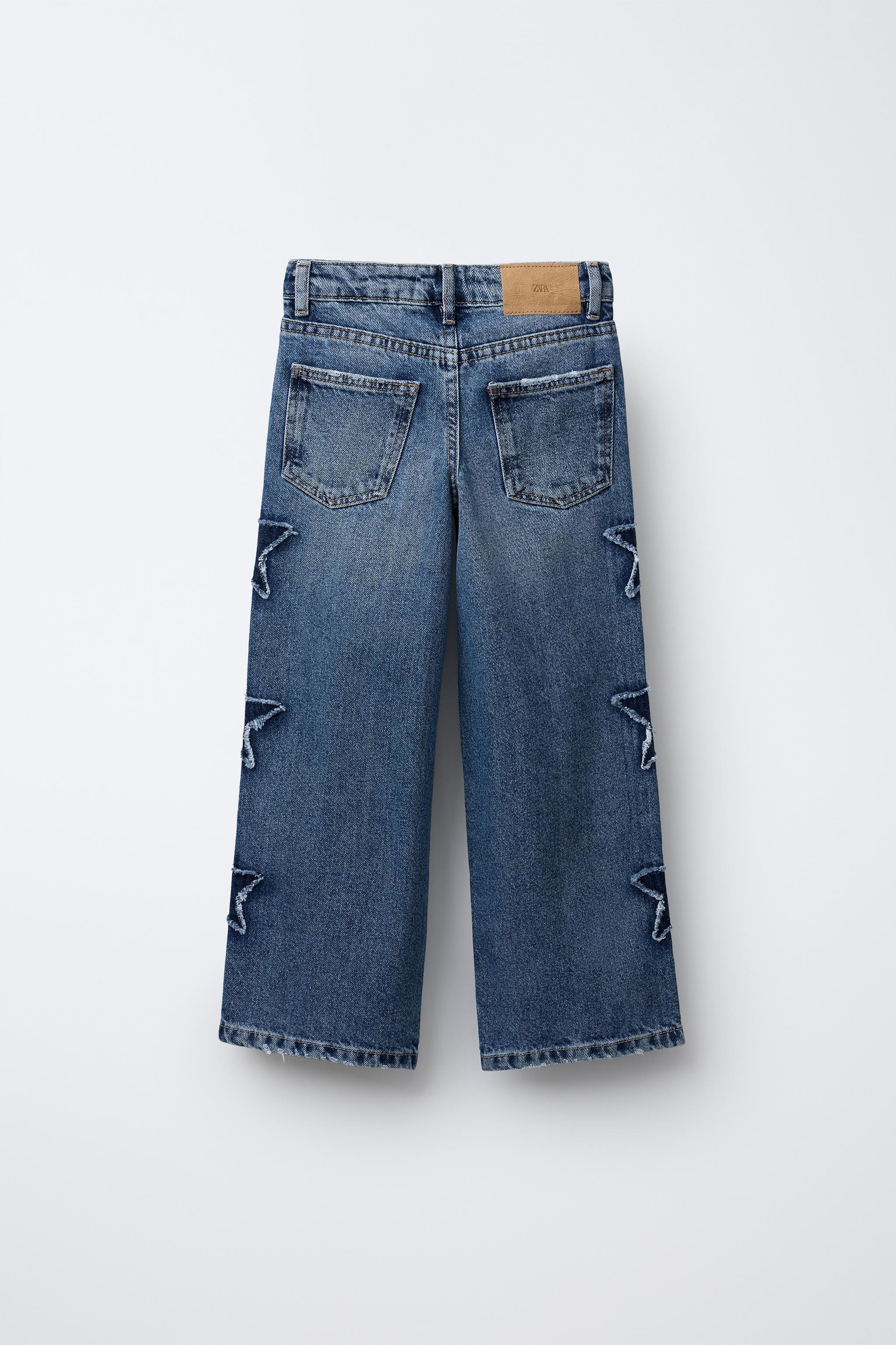 STAR PATCH WIDE LEG JEANS