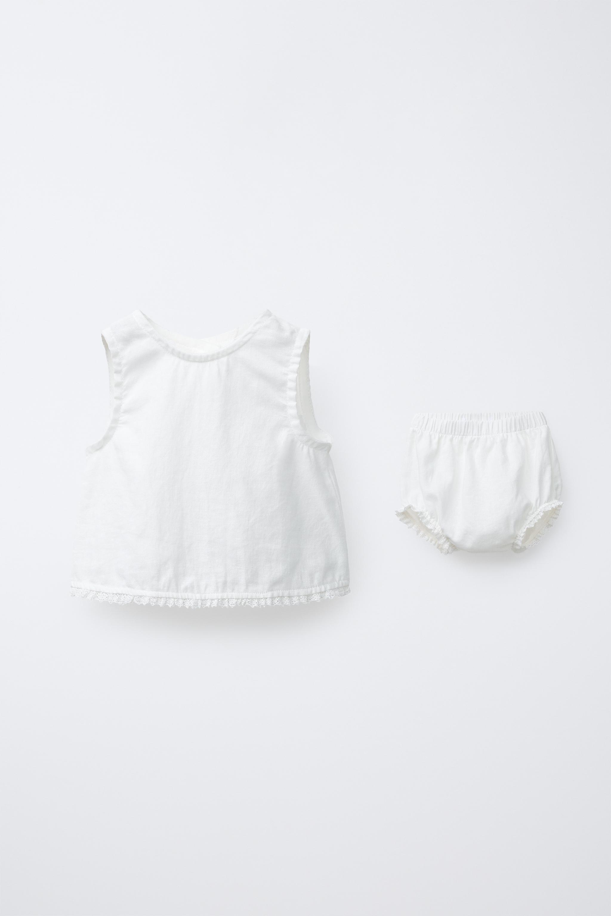 LINEN LACE SHIRT AND BLOOMERS SET