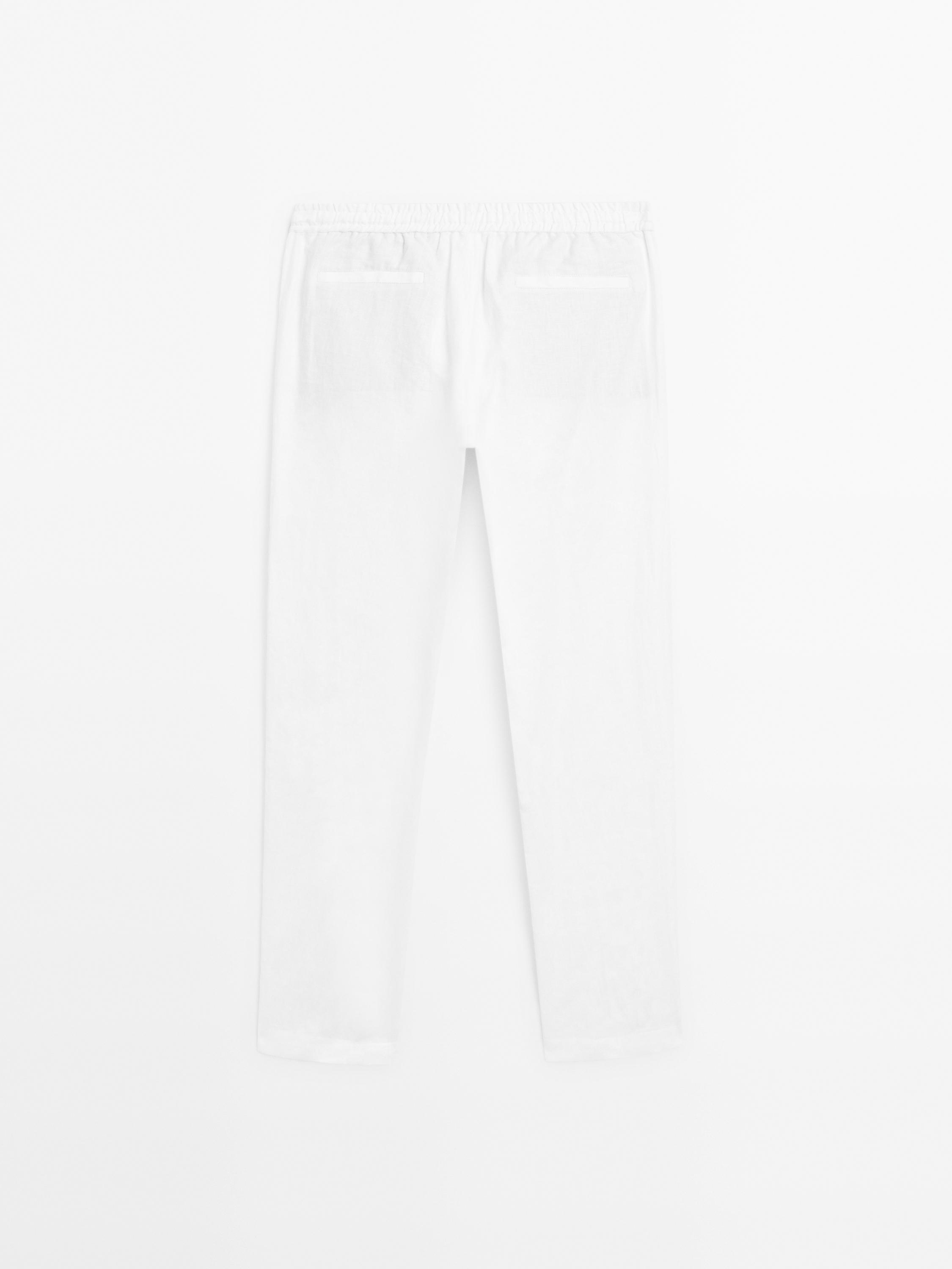 100% linen jogger fit trousers