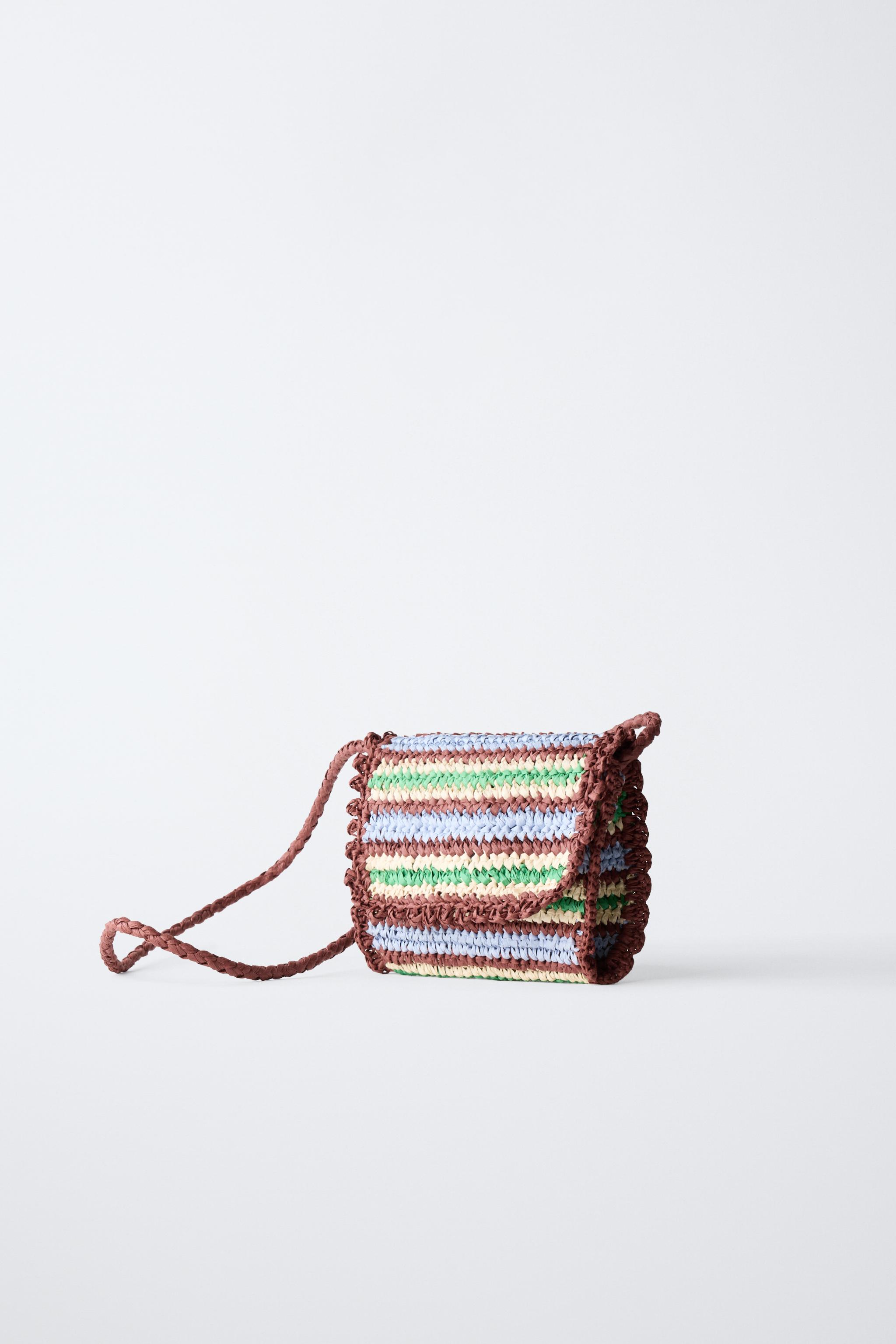 RAFFIA EFFECT CROSSBODY BAG