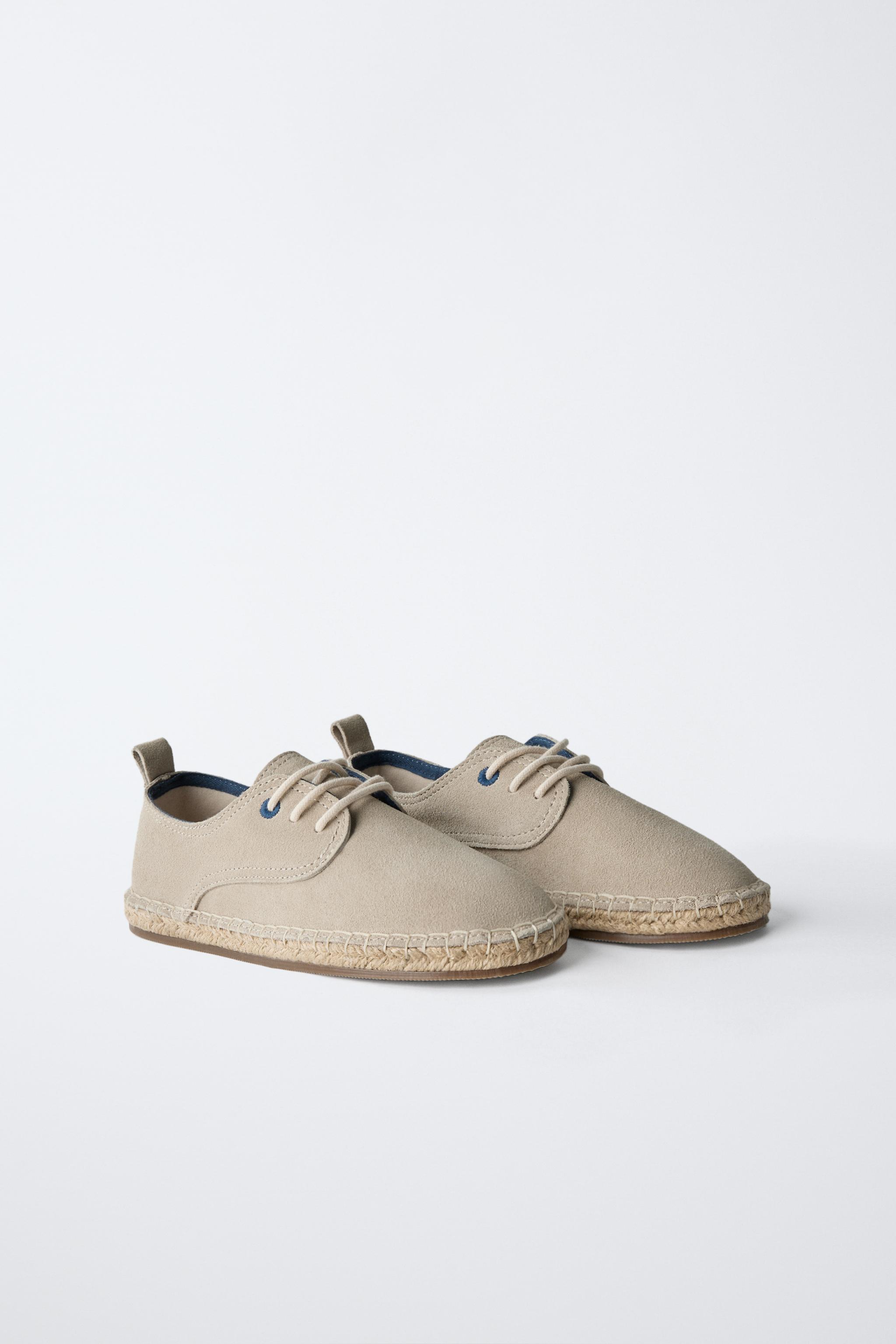 LIMITED EDITION LEATHER AND JUTE DERBY SHOES