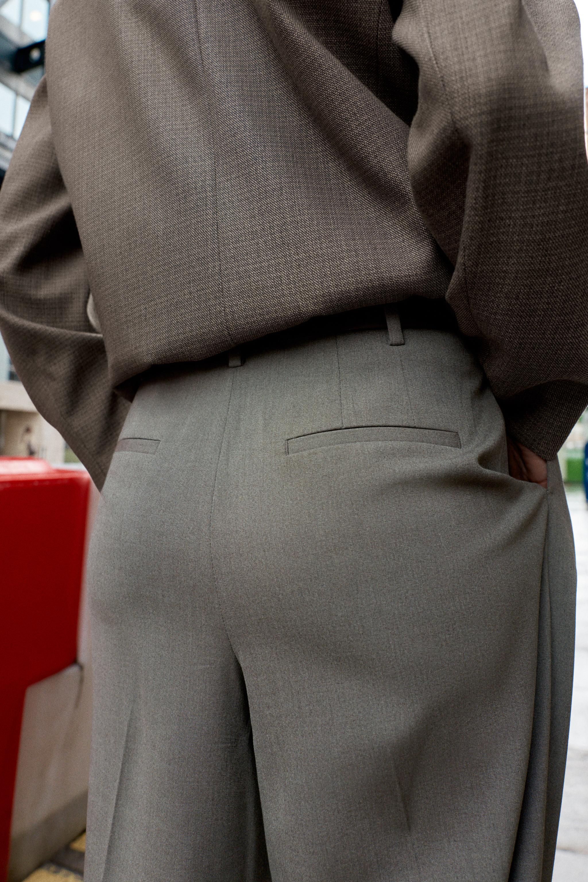 STRAIGHT LEG BELTED PANTS