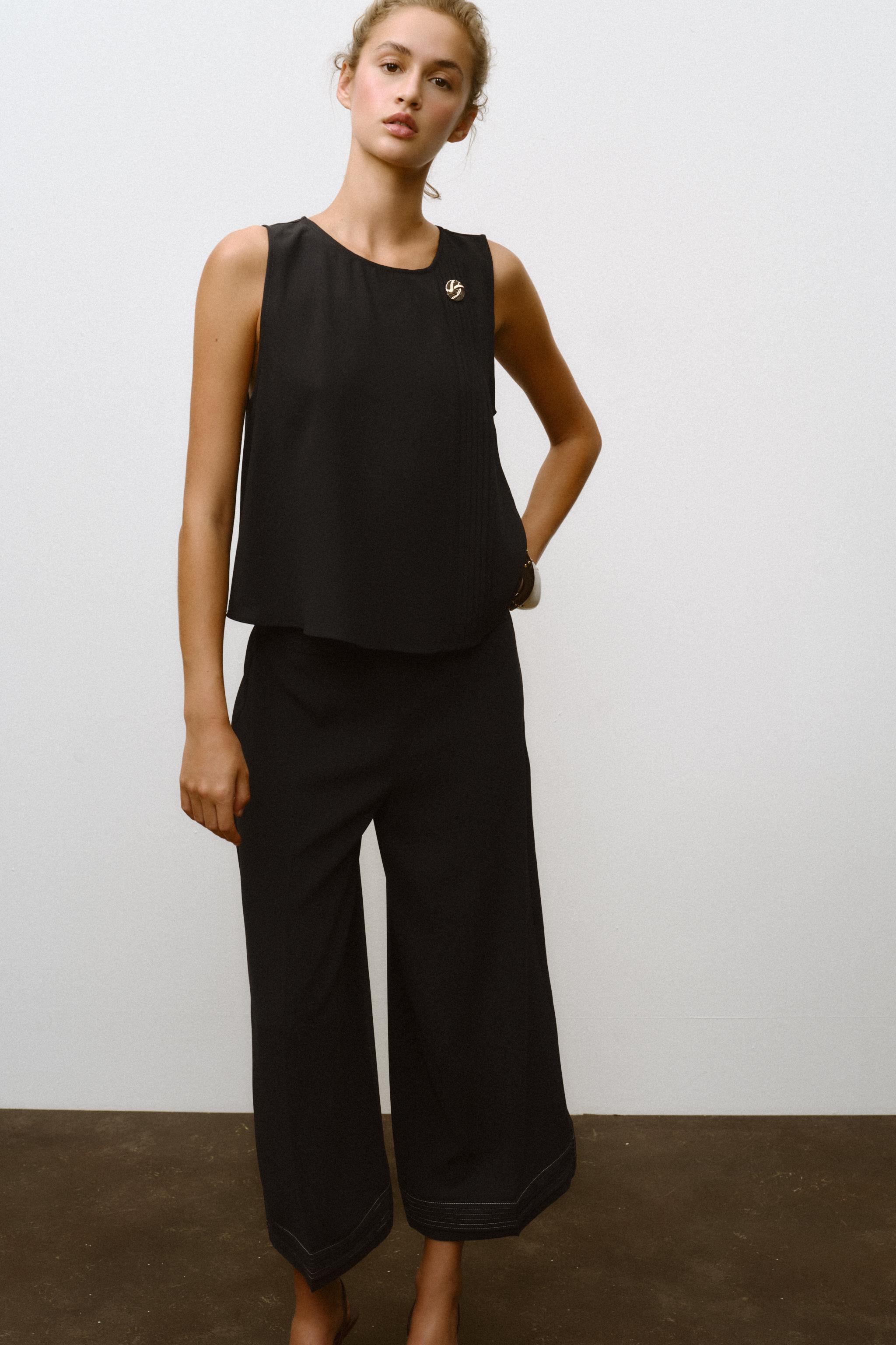 PLEATED HEM CULOTTES