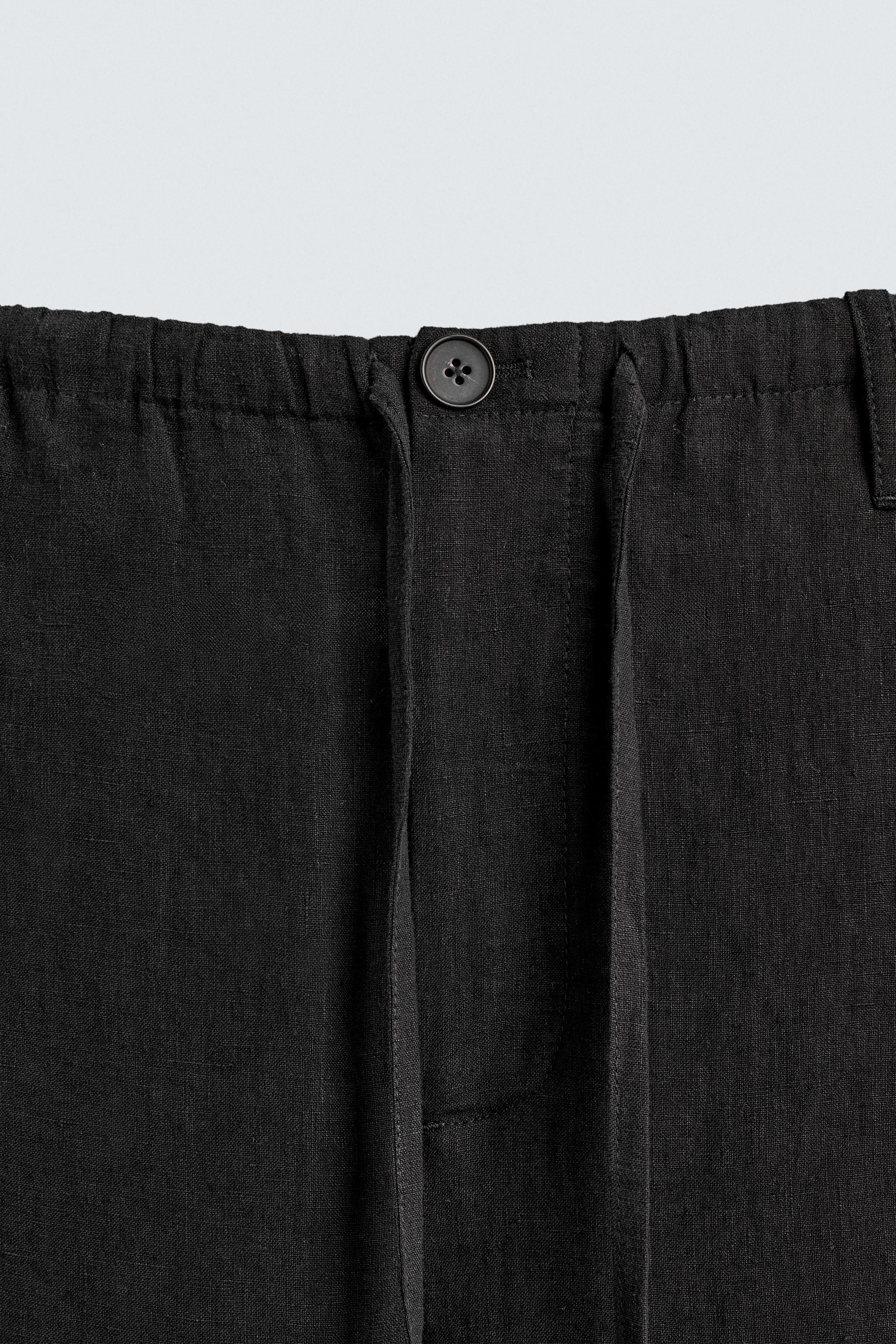 RELAXED FIT 100% LINEN PANTS