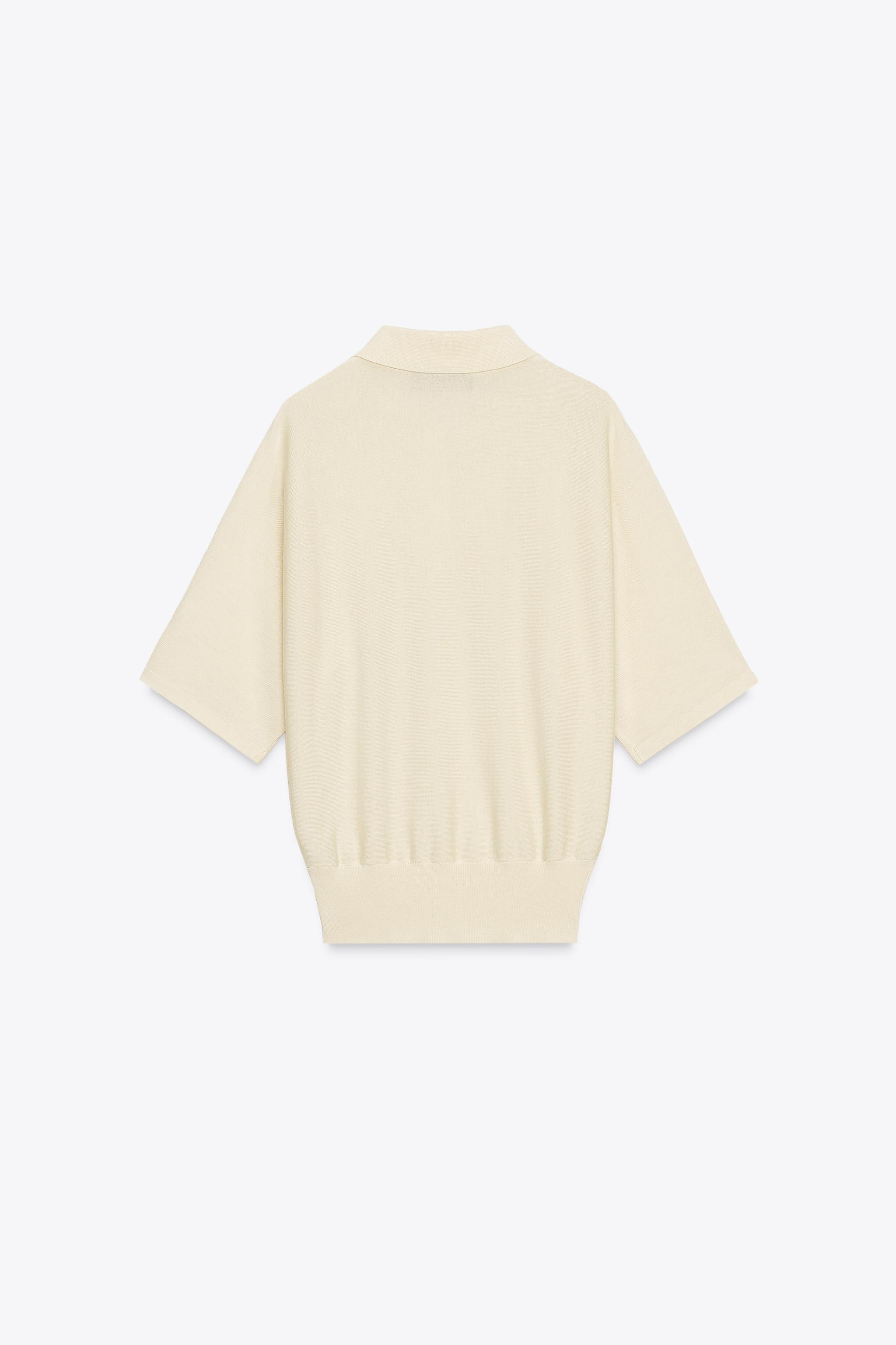 SHORT SLEEVE KNIT POLO SWEATER