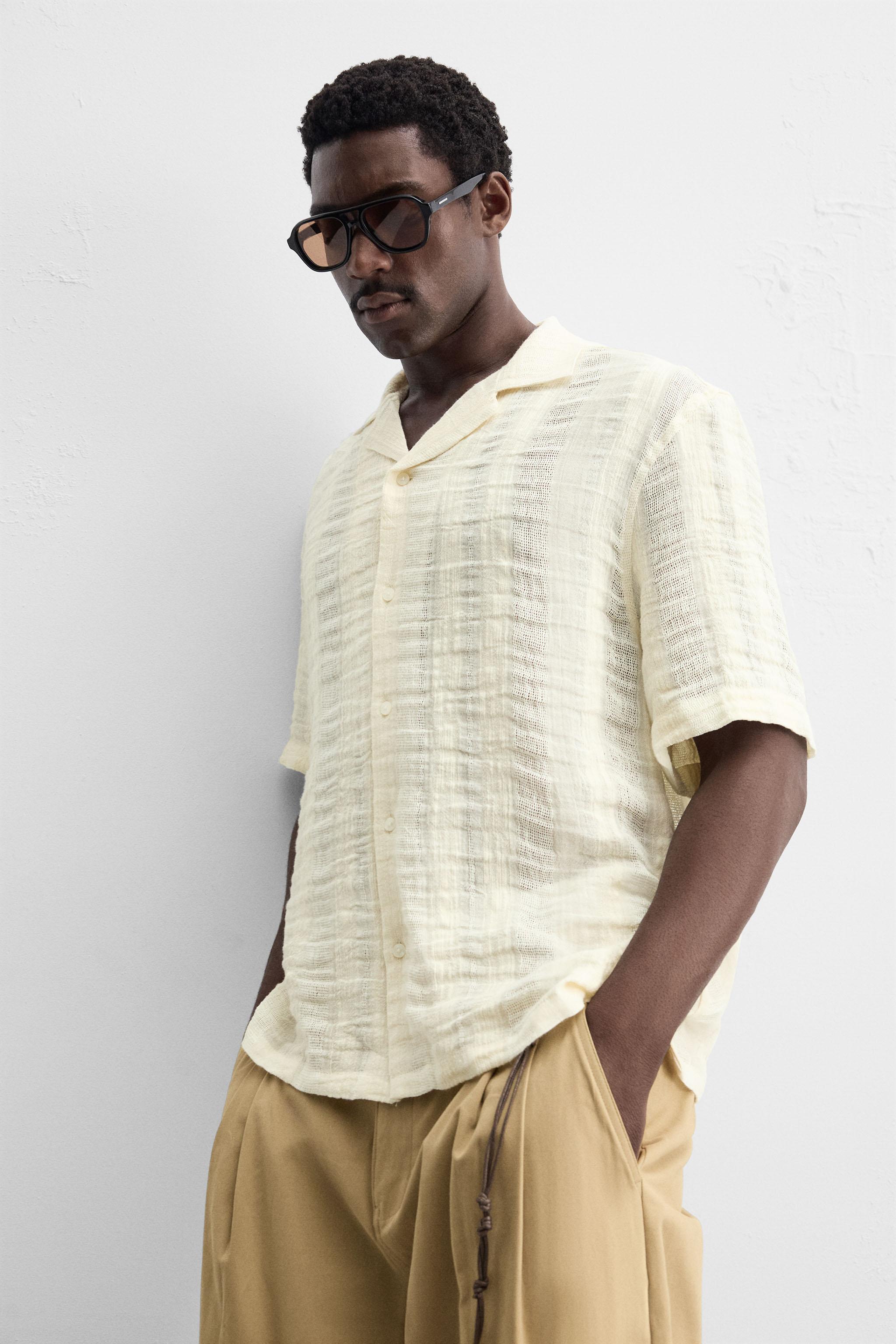 COTTON LINEN JACQUARD SHIRT