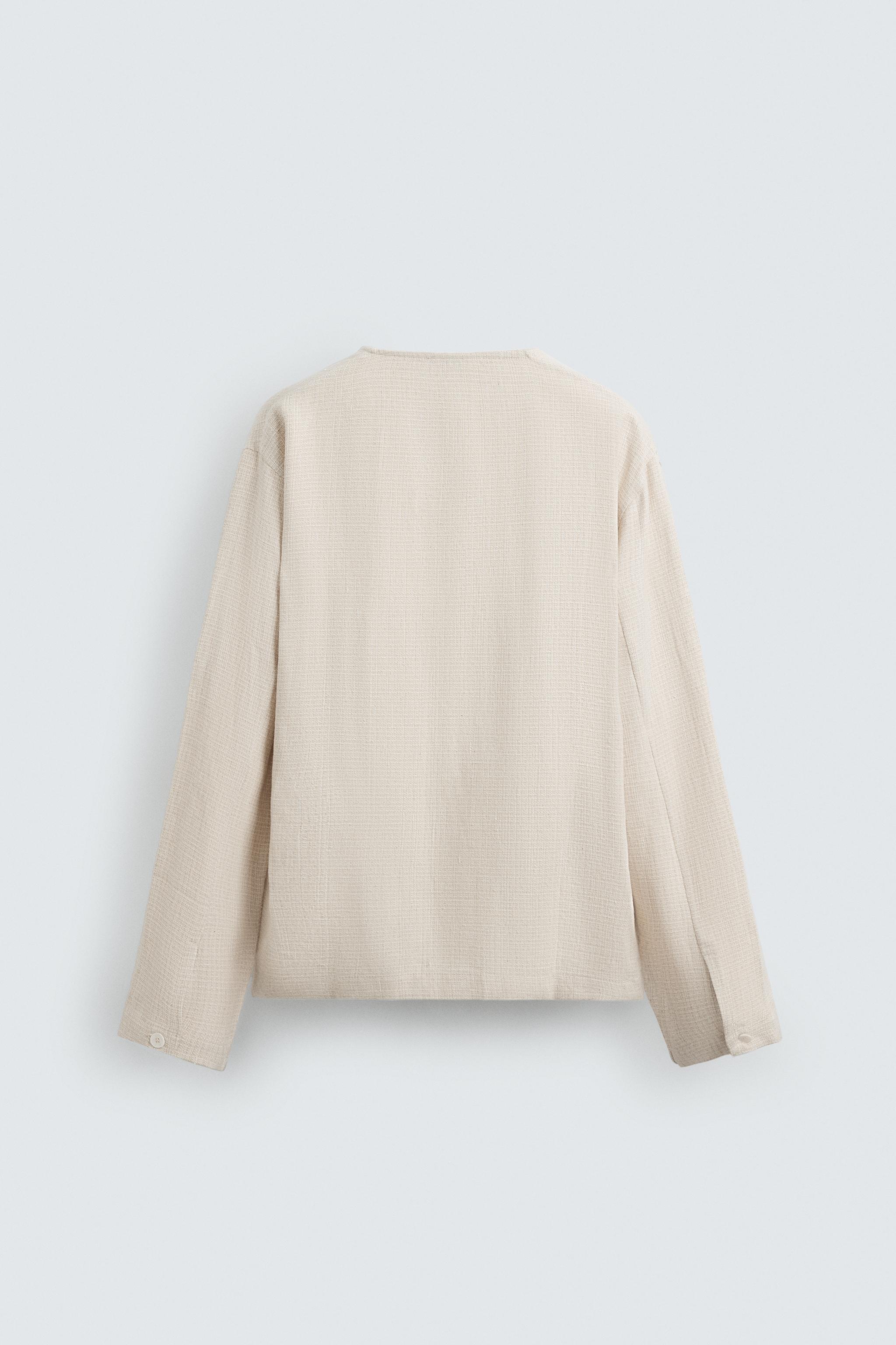 TEXTURED LINEN BLEND POLO SHIRT