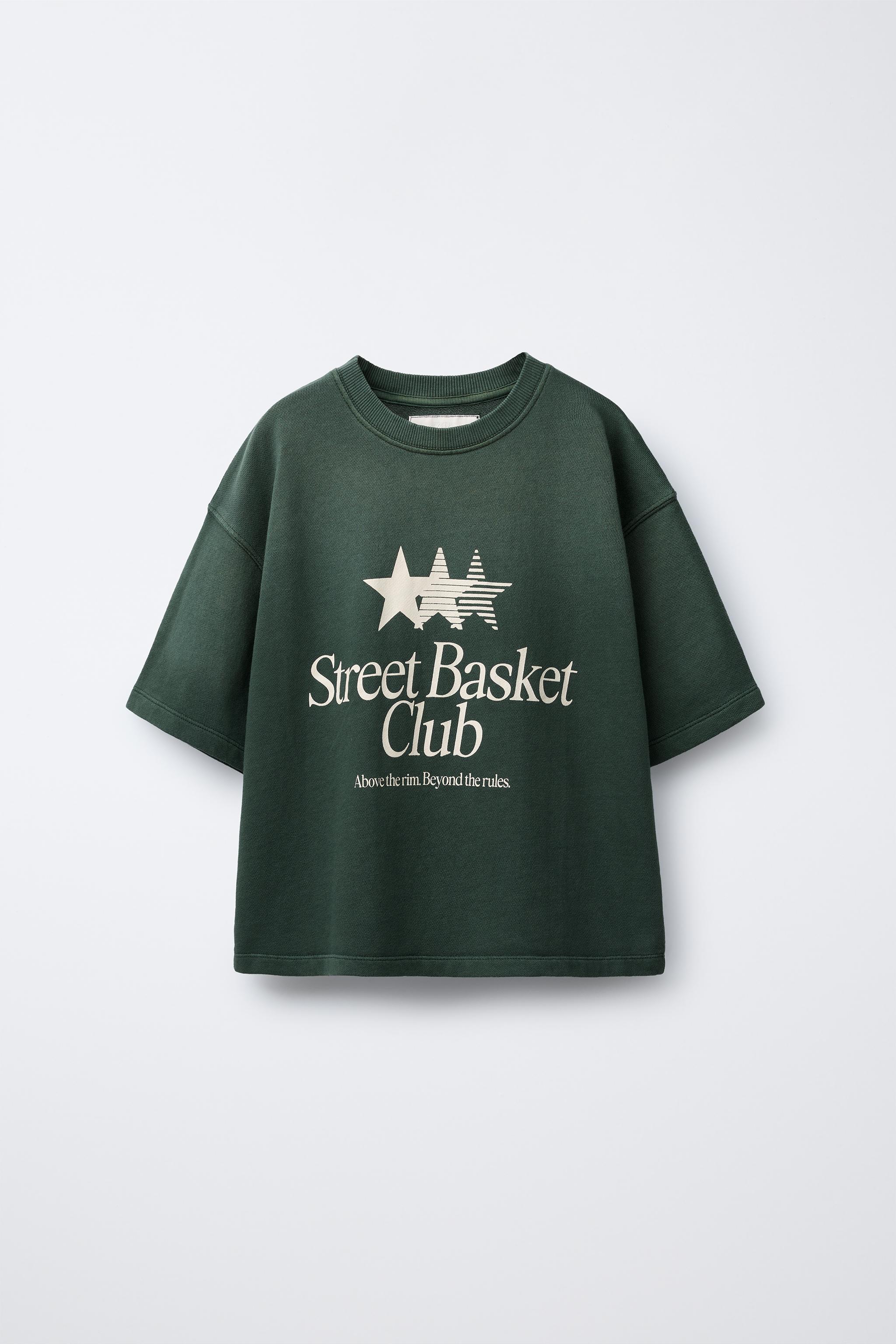 WASHED EFFECT TEXT T-SHIRT AND JOGGER PANTS SET