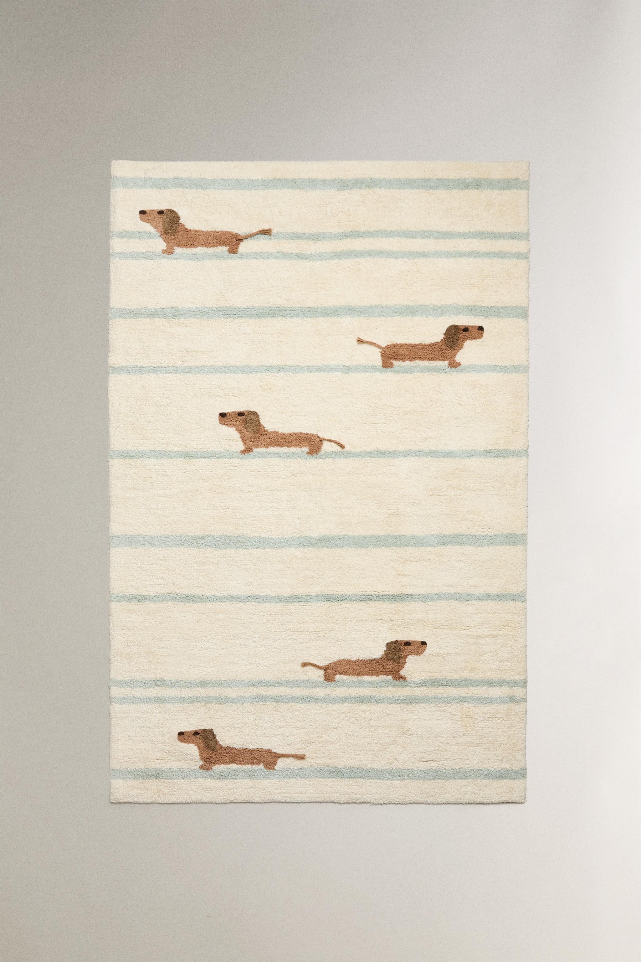 CHILDREN'S COTTON DOG AREA RUG