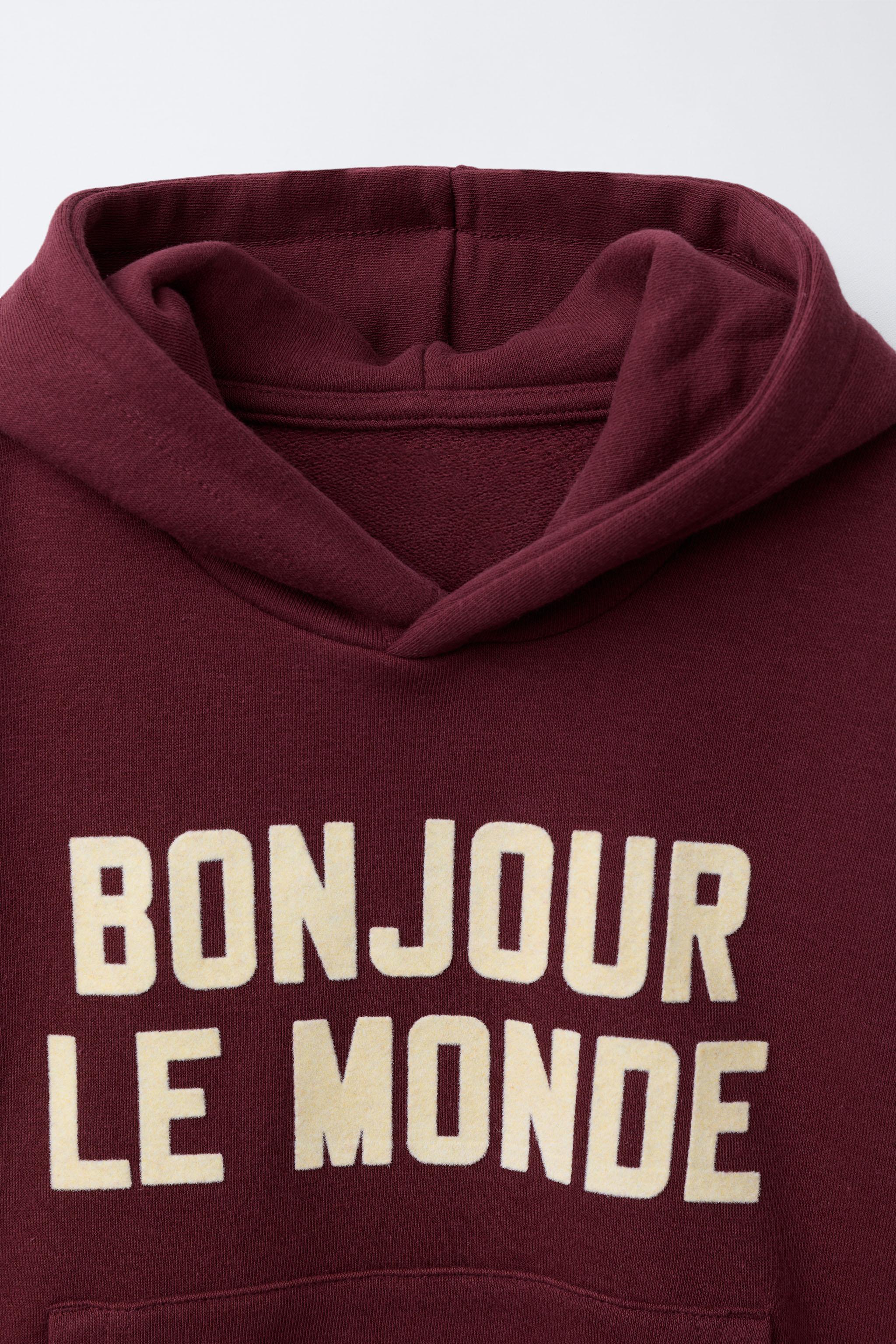 FLOCKED TEXT SWEATSHIRT