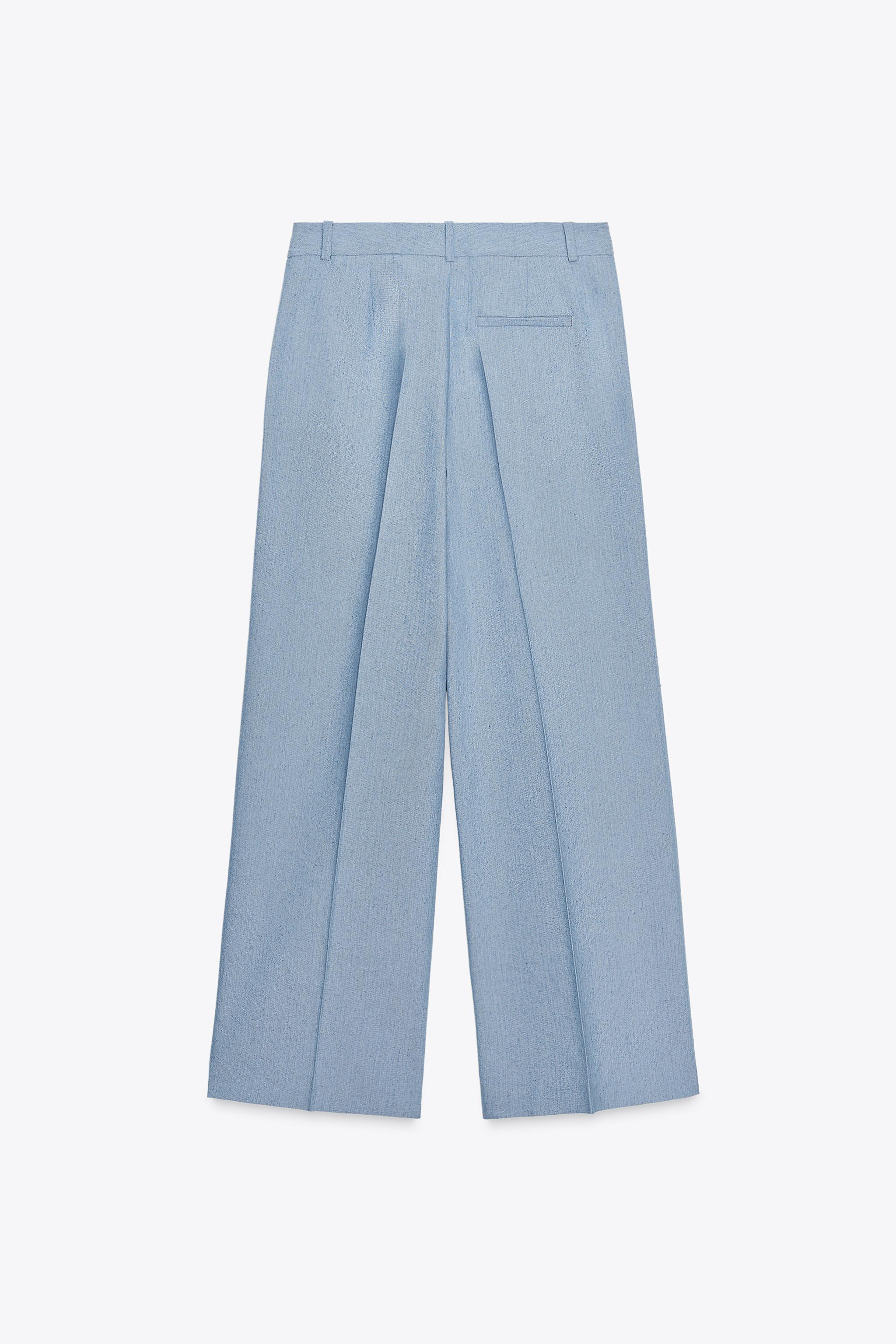 PLEATED STRAIGHT LEG PANTS